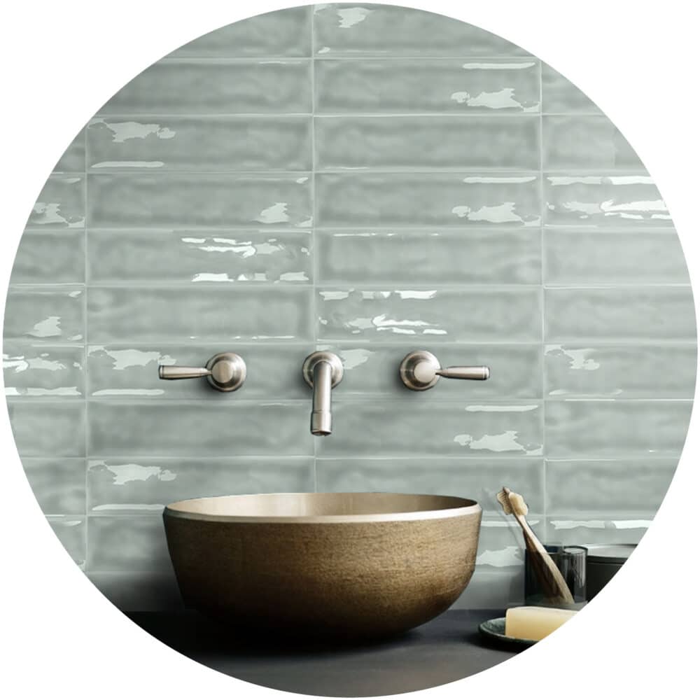 Marbled Pistachio Gloss Subway Tile - Product Image