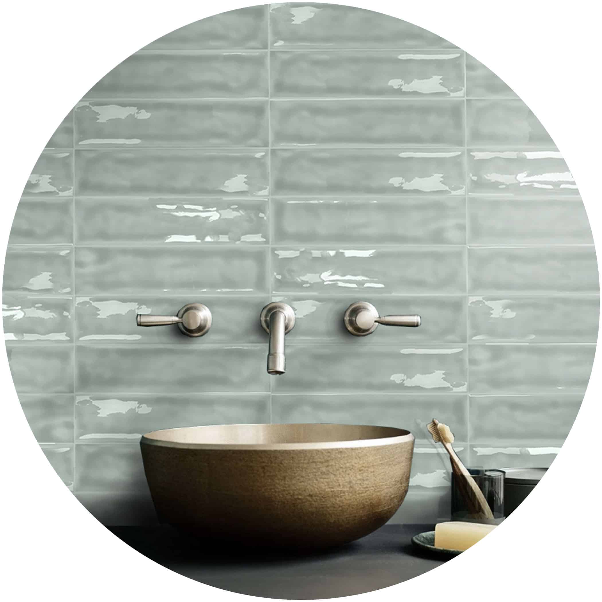 Marbled Pistachio Gloss Subway Tile - Product Image