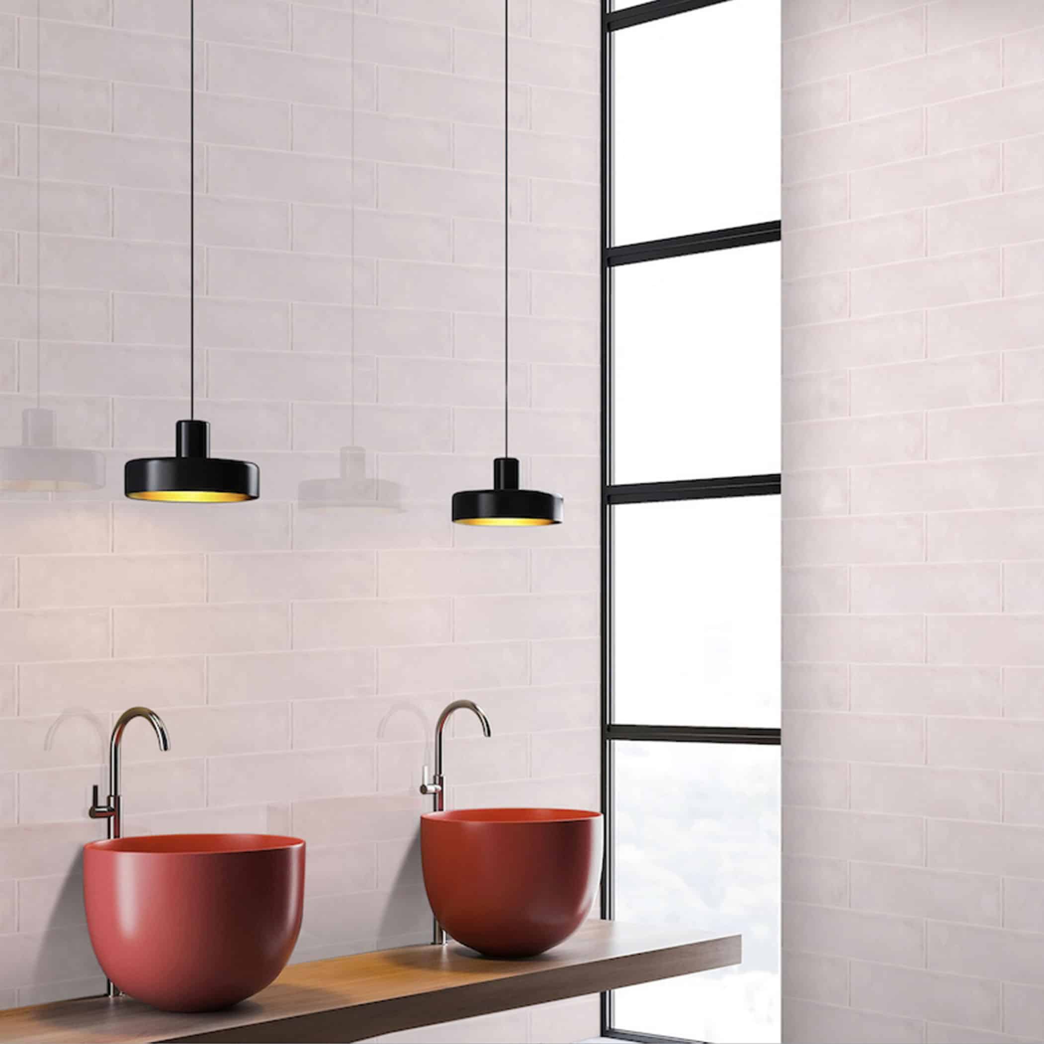 Marbled Pink Gloss Subway Tile - Gallery Image