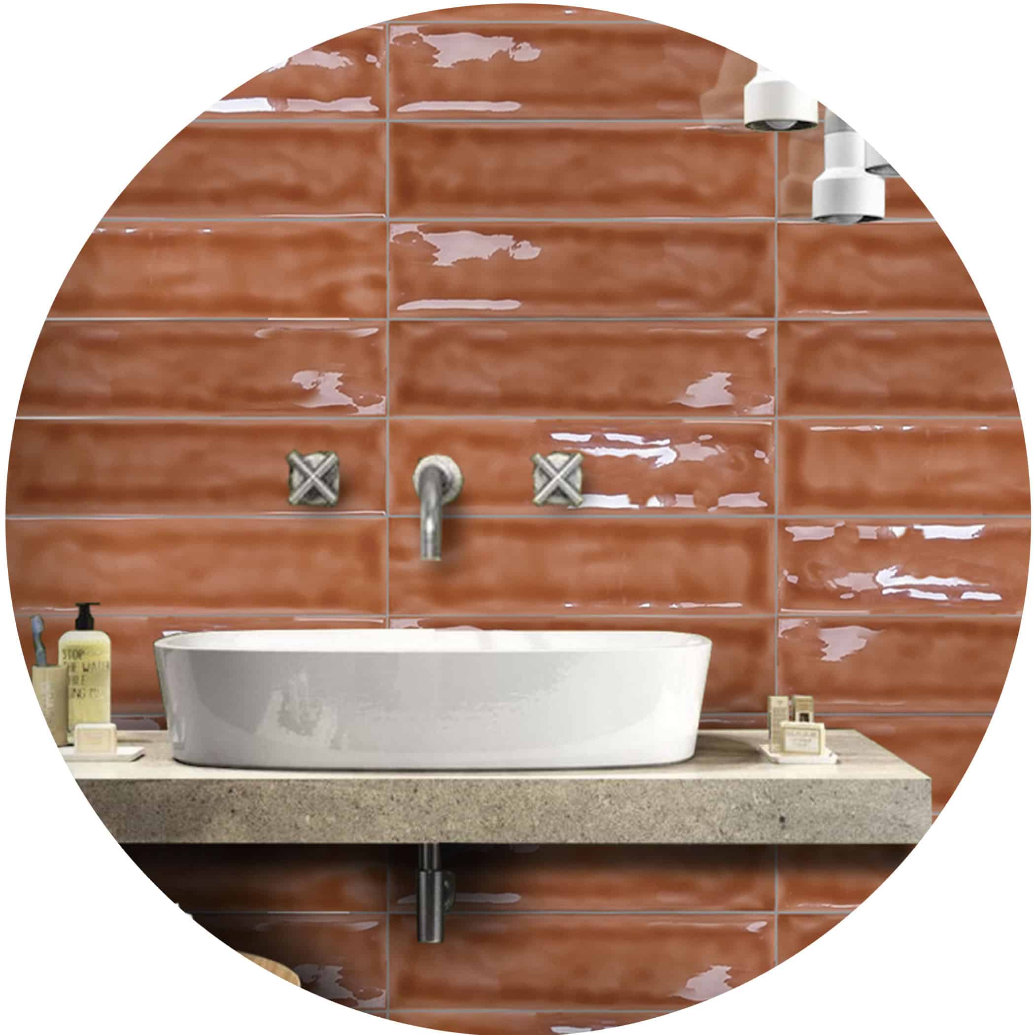 Marbled Terra Gloss Subway Tile - Product Image