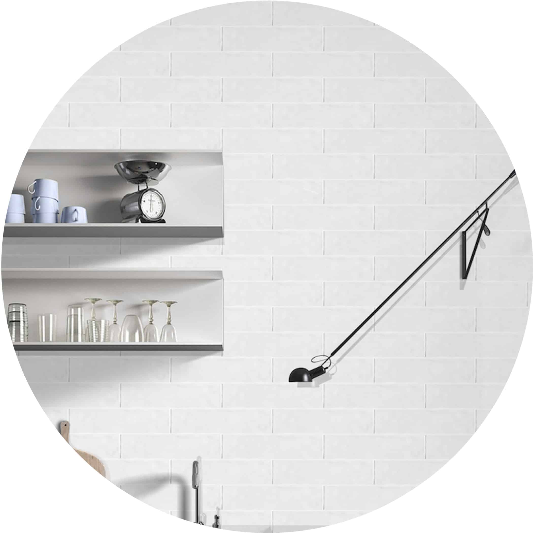 Marbled White Gloss Subway Tile - Product Image