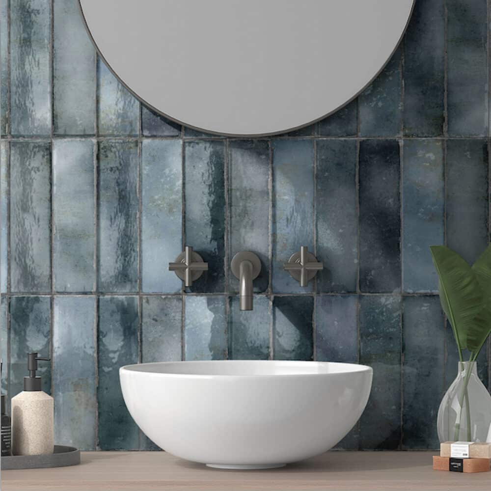 Potenza Marine Gloss Subway Tile - Gallery Image