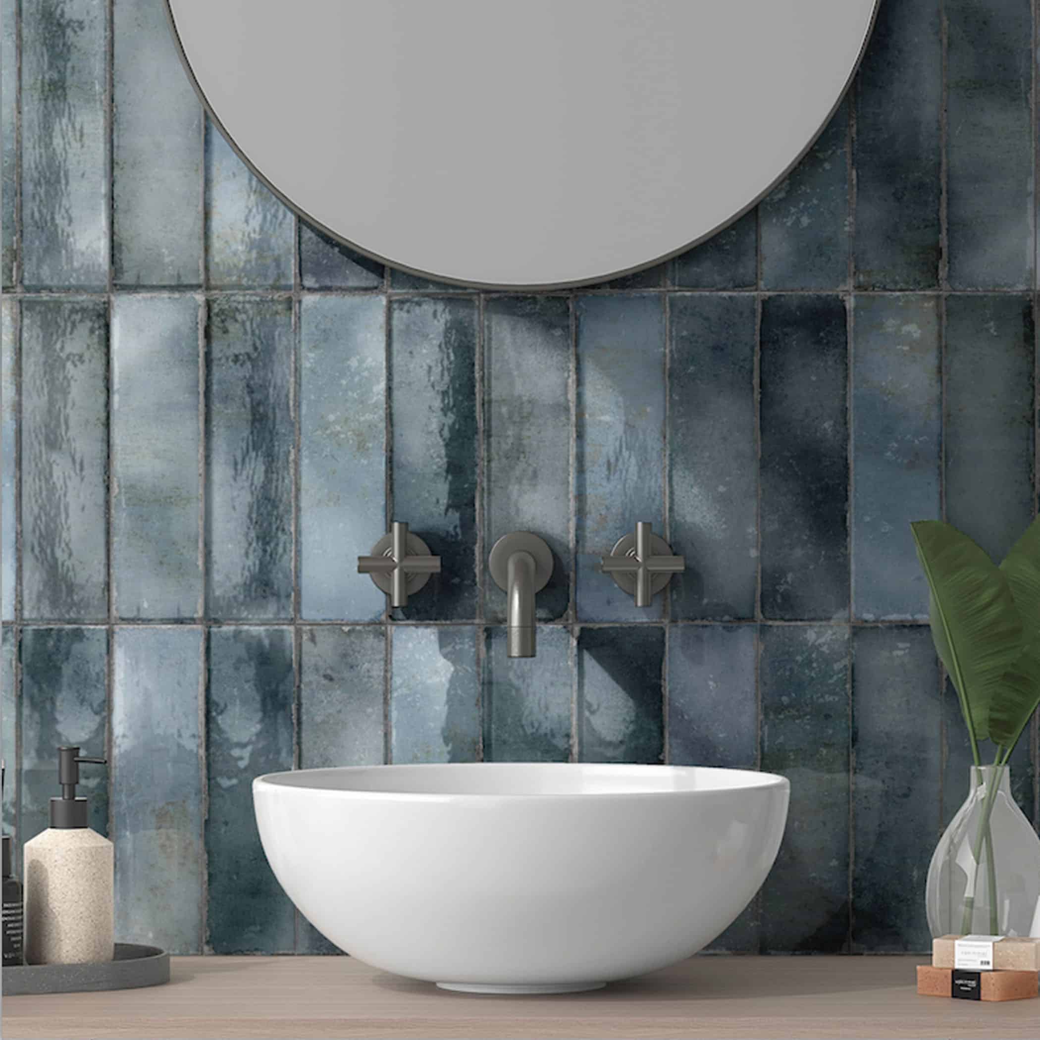 Potenza Marine Gloss Subway Tile - Gallery Image