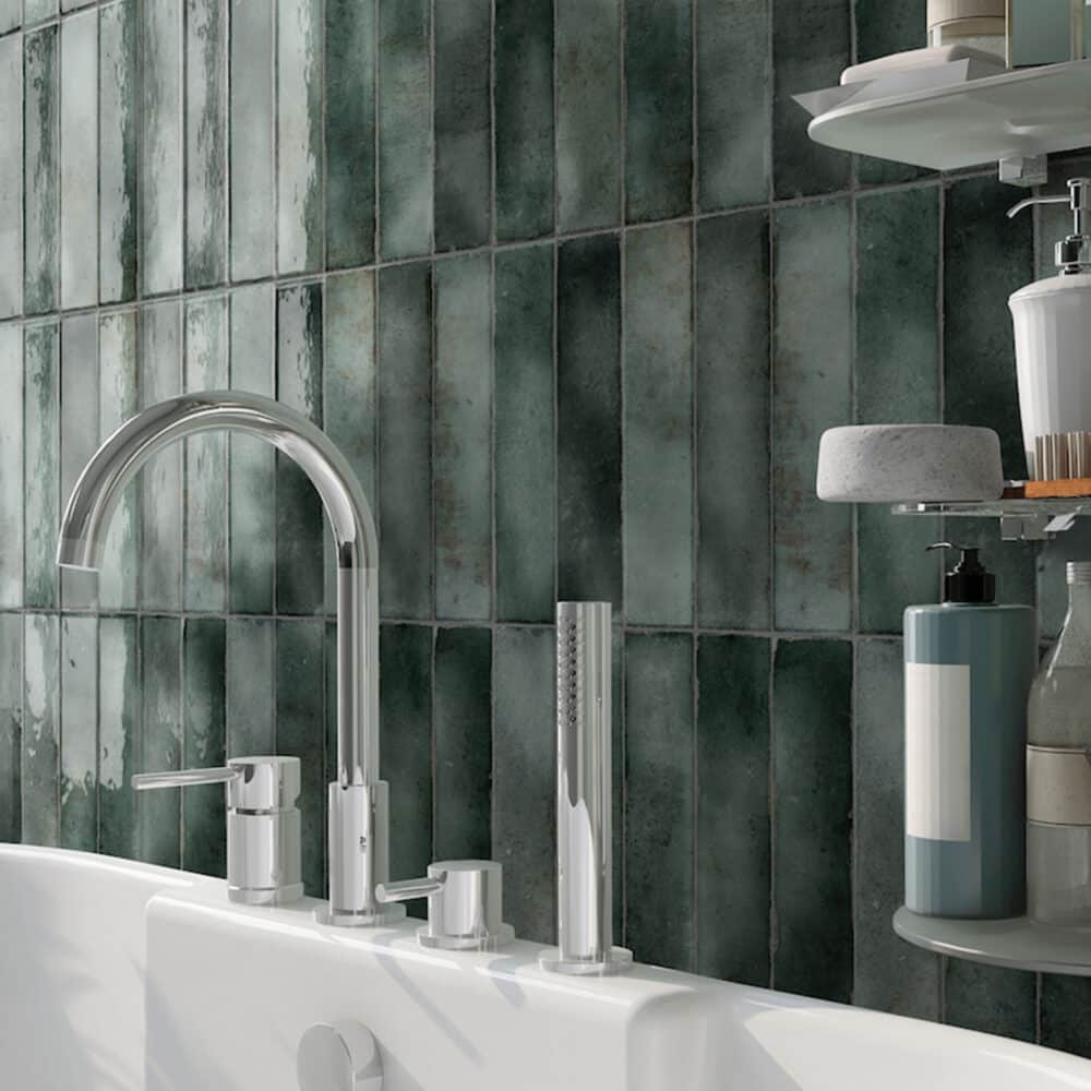 Potenza Rainforest Gloss Subway Tile - Gallery Image