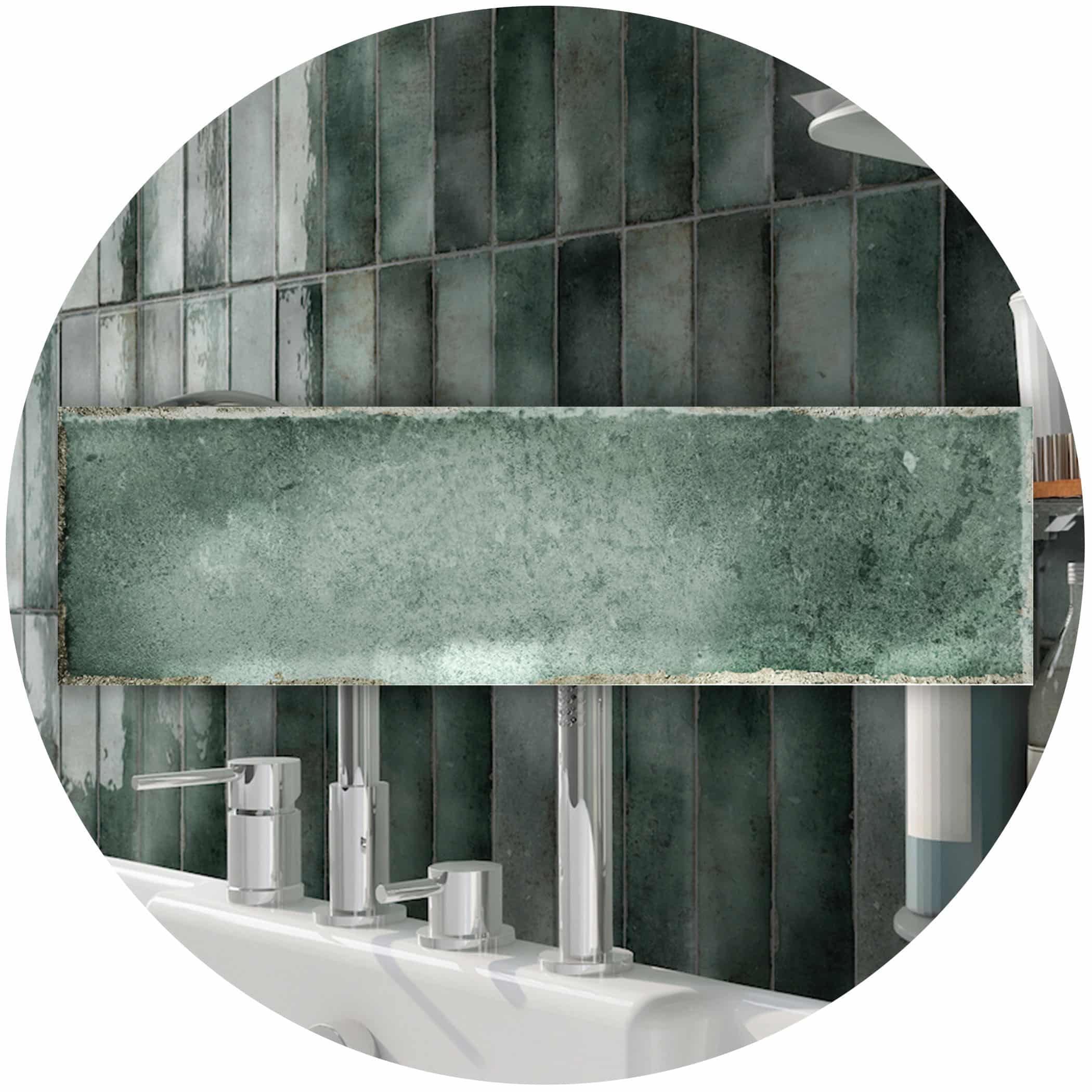 Potenza Rainforest Gloss Subway Tile - Google Ads Image