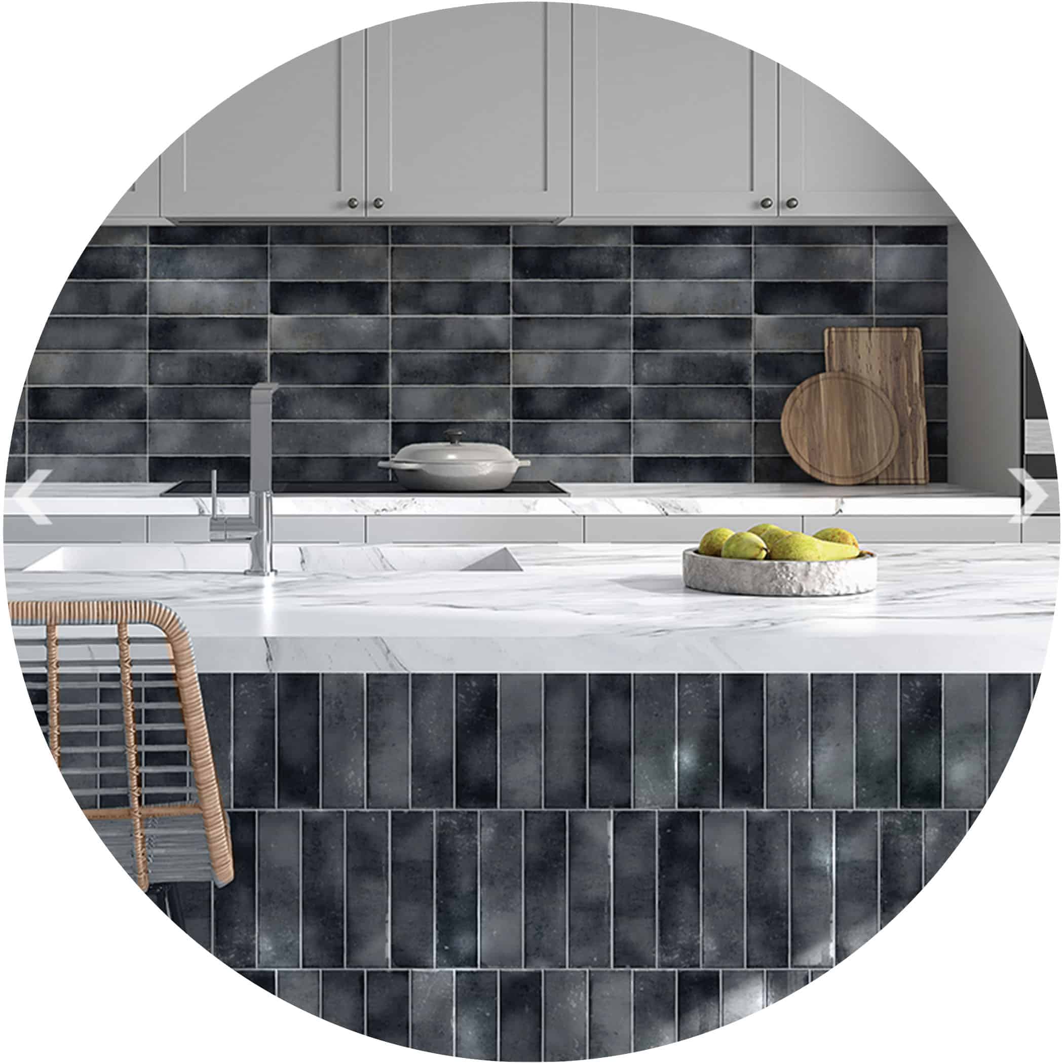 Potenza Charcoal Gloss Subway Tile - Product Image