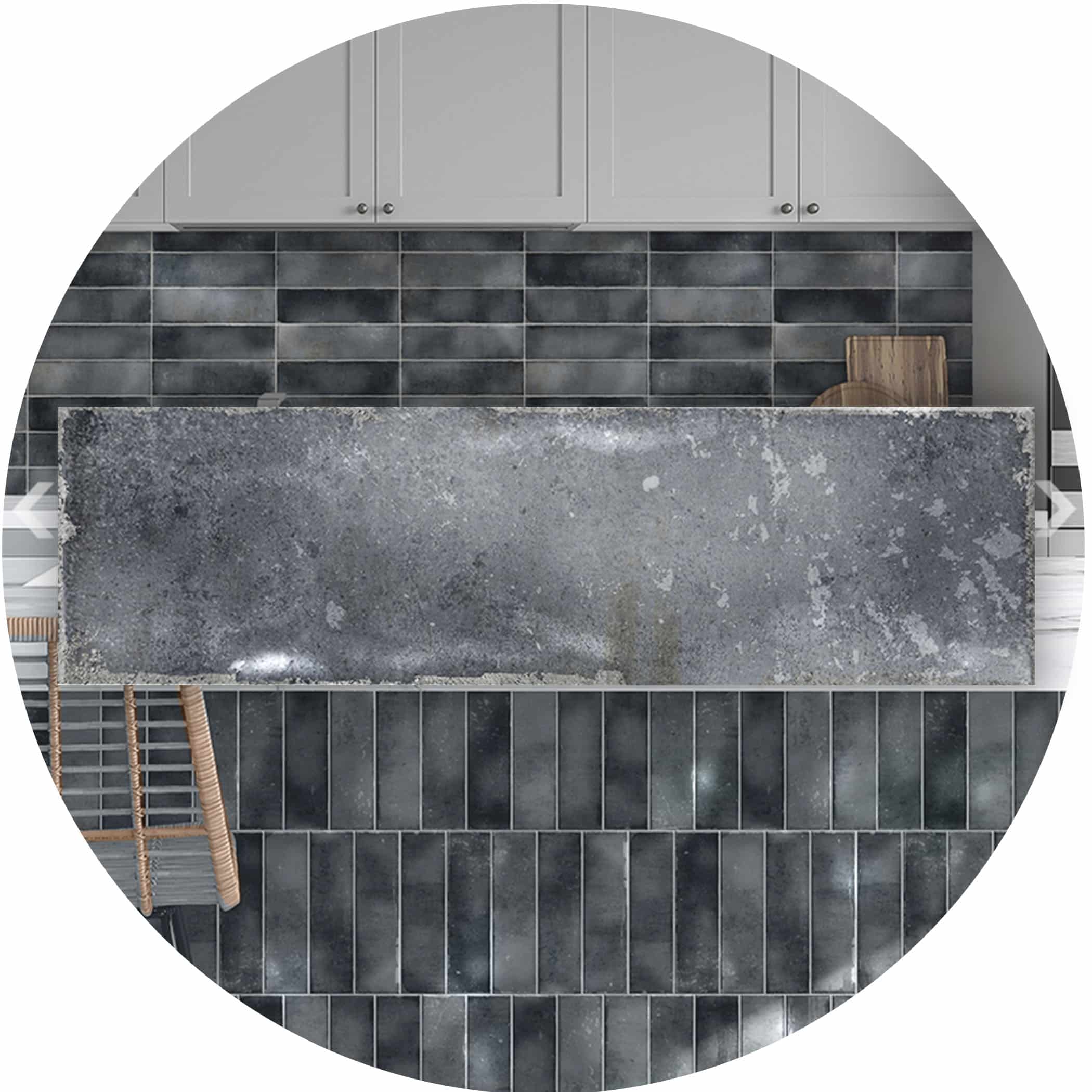 Potenza Charcoal Gloss Subway Tile - Google Ads Image
