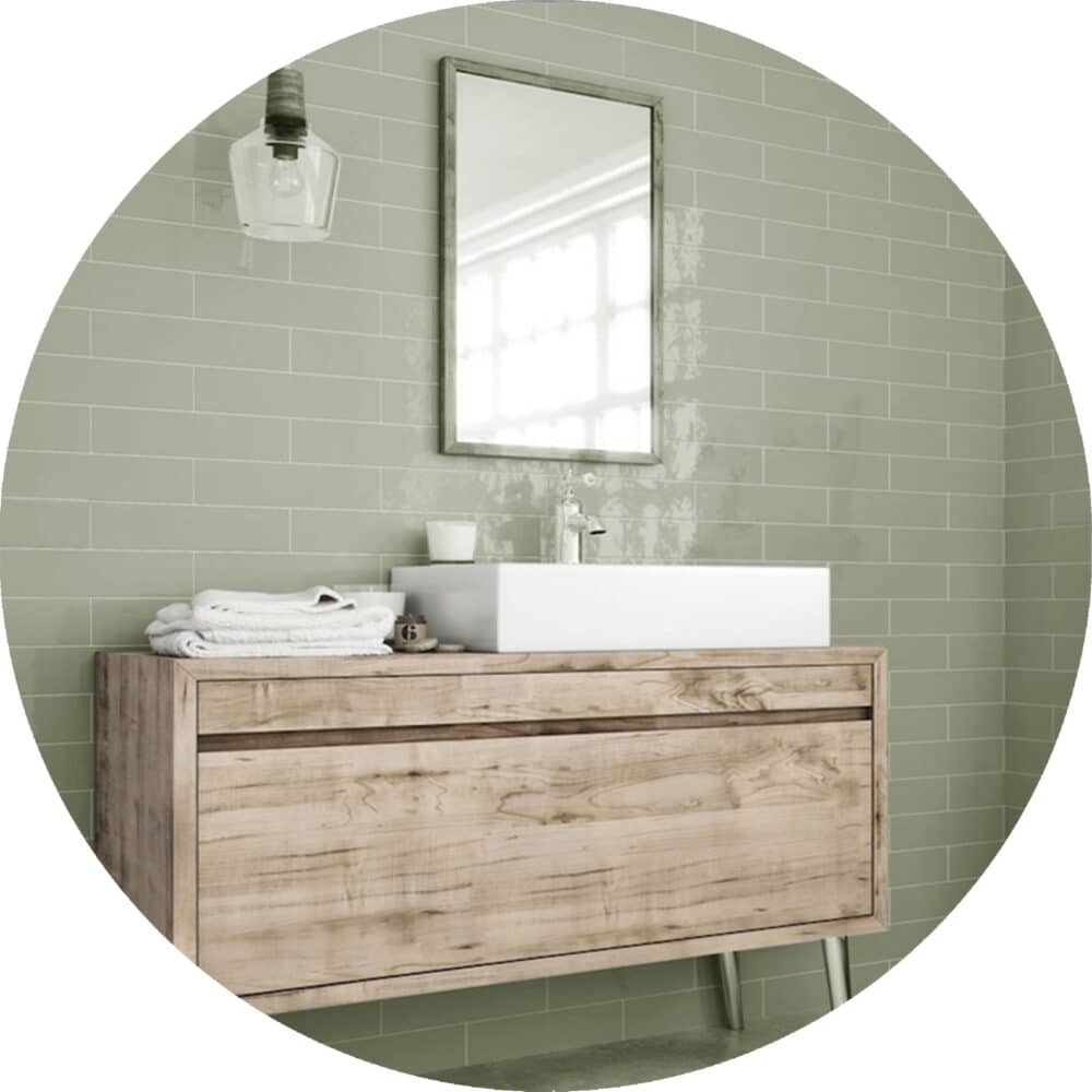 Cascada Verde Gloss Subway Tile - Product Image