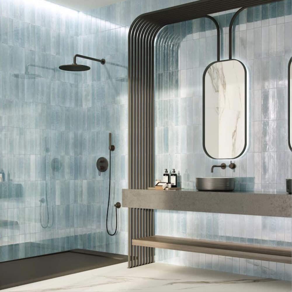 Agadir Agua Gloss Subway Tile - Gallery Image