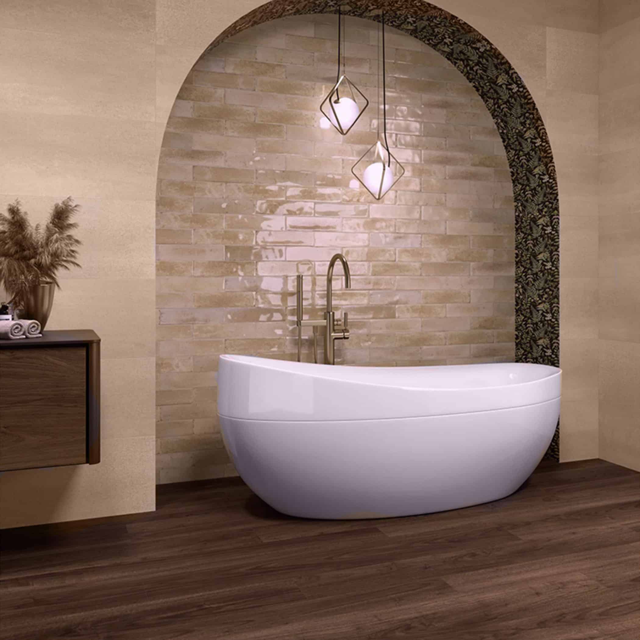 Agadir Arena Gloss Subway Tile - Gallery Image