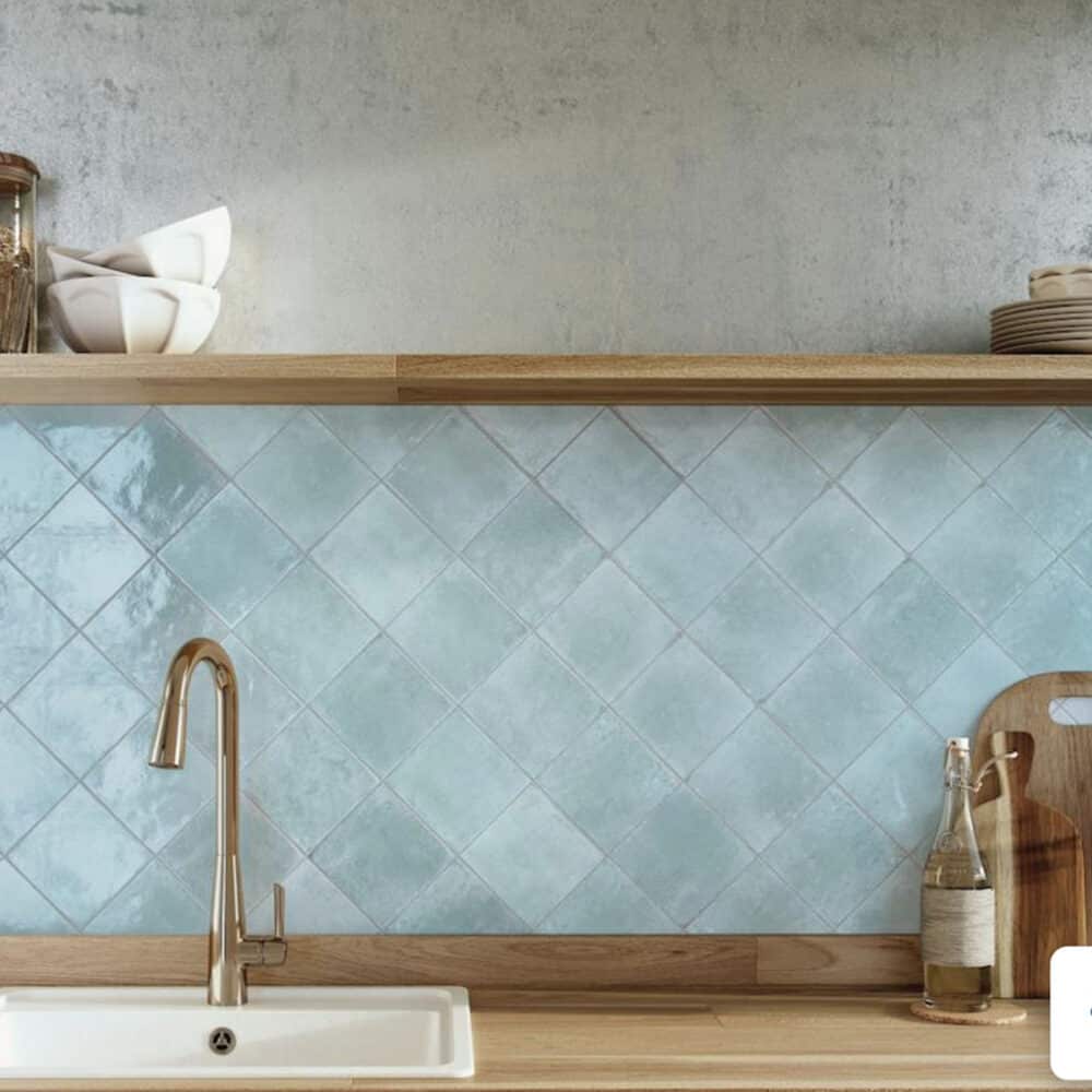 Agadir Agua Gloss Square Tile - Gallery Image