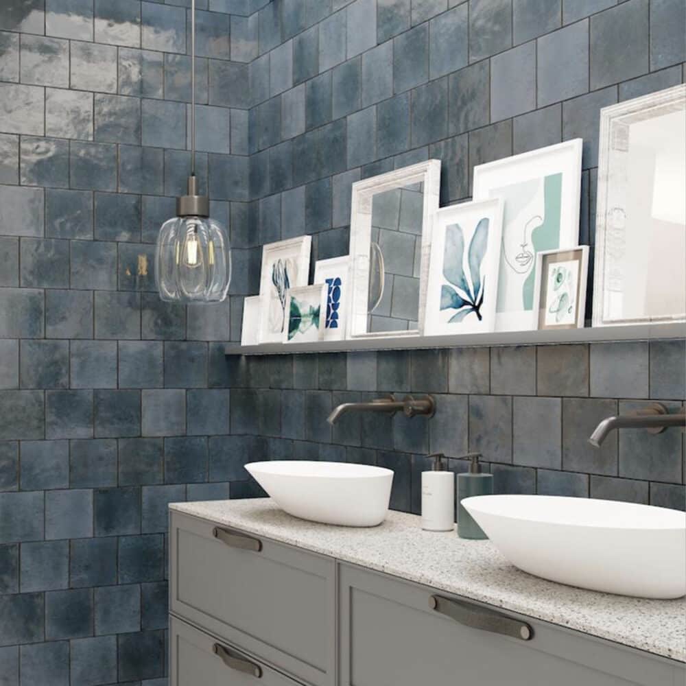 Agadir Lago Gloss Square Tile - Gallery Image