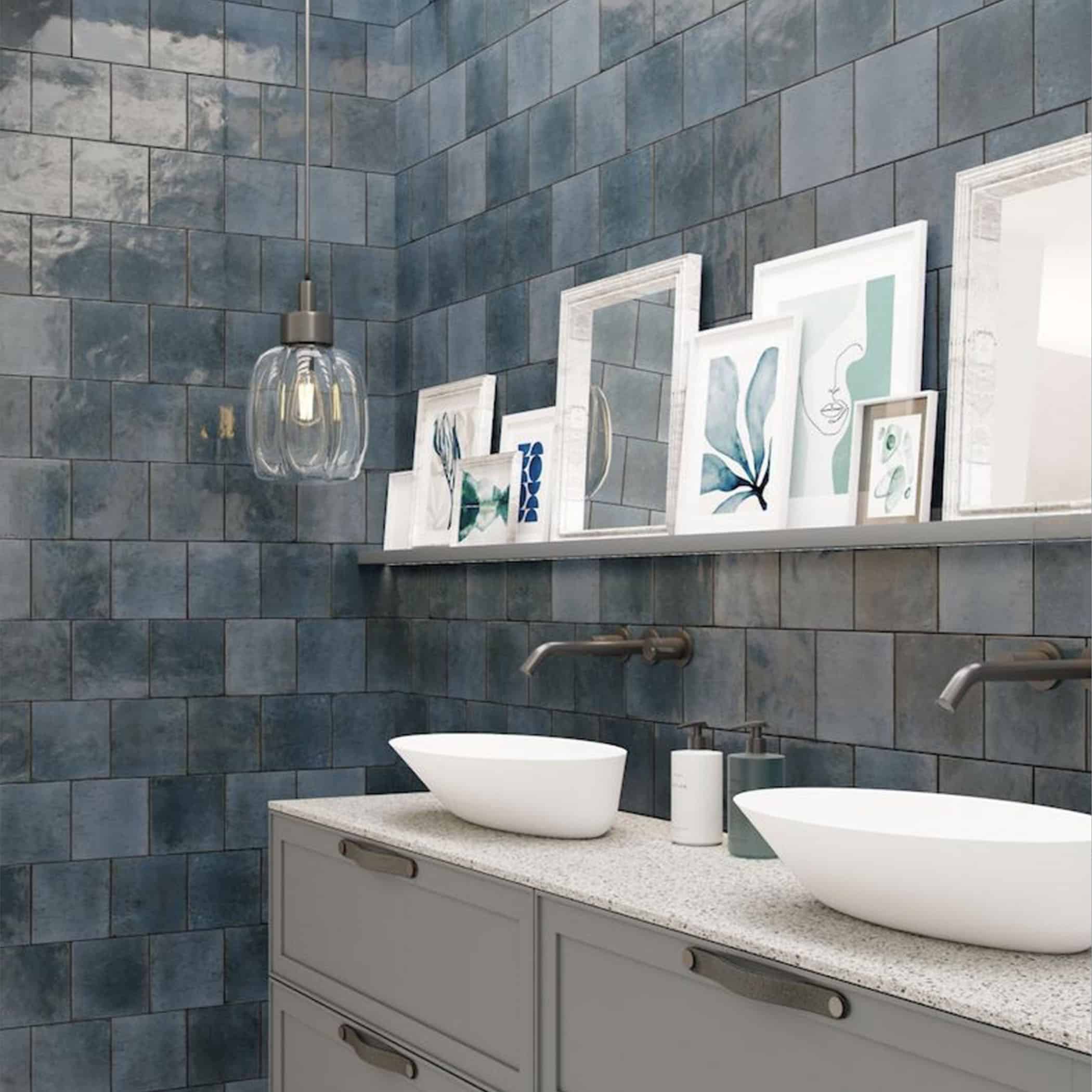 Agadir Lago Gloss Square Tile - Gallery Image