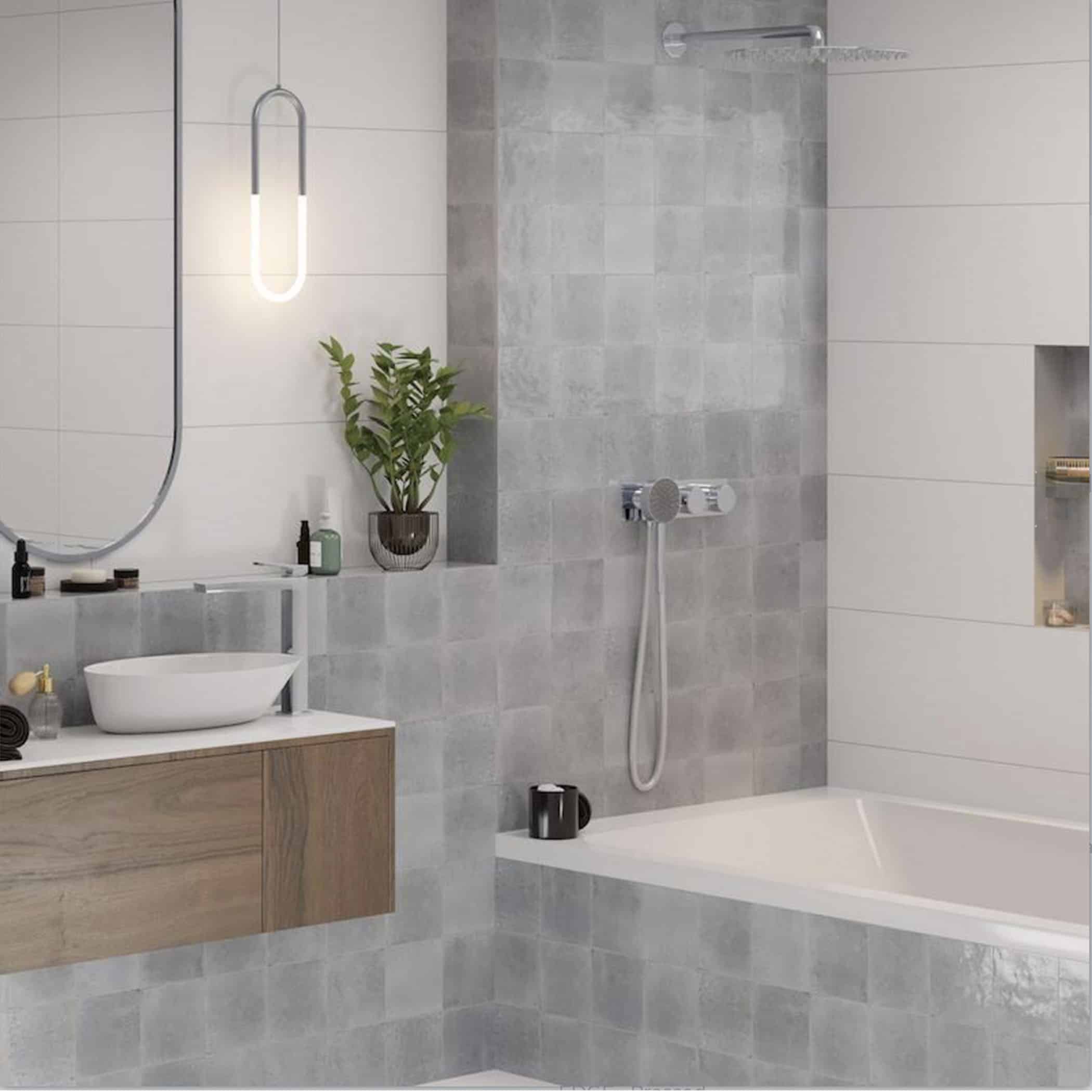 Agadir Piedra Gloss Square Tile - Gallery Image