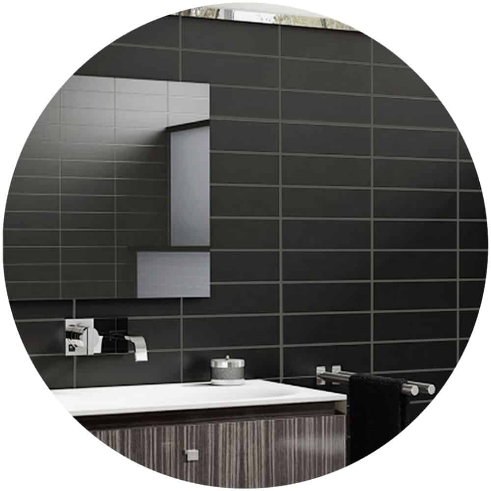 Charcoal Satin Subway Tile - Product Image