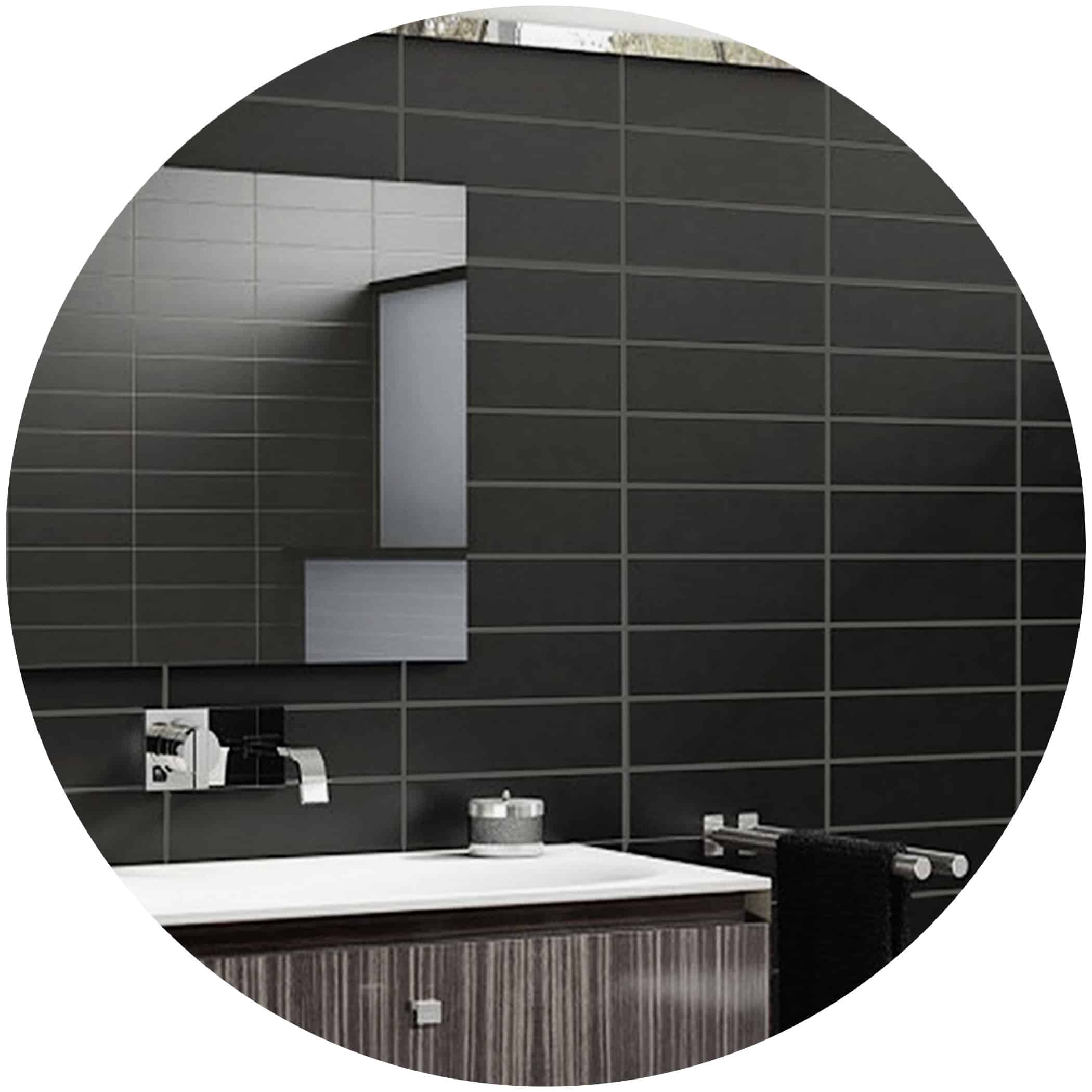 Charcoal Satin Subway Tile - Product Image