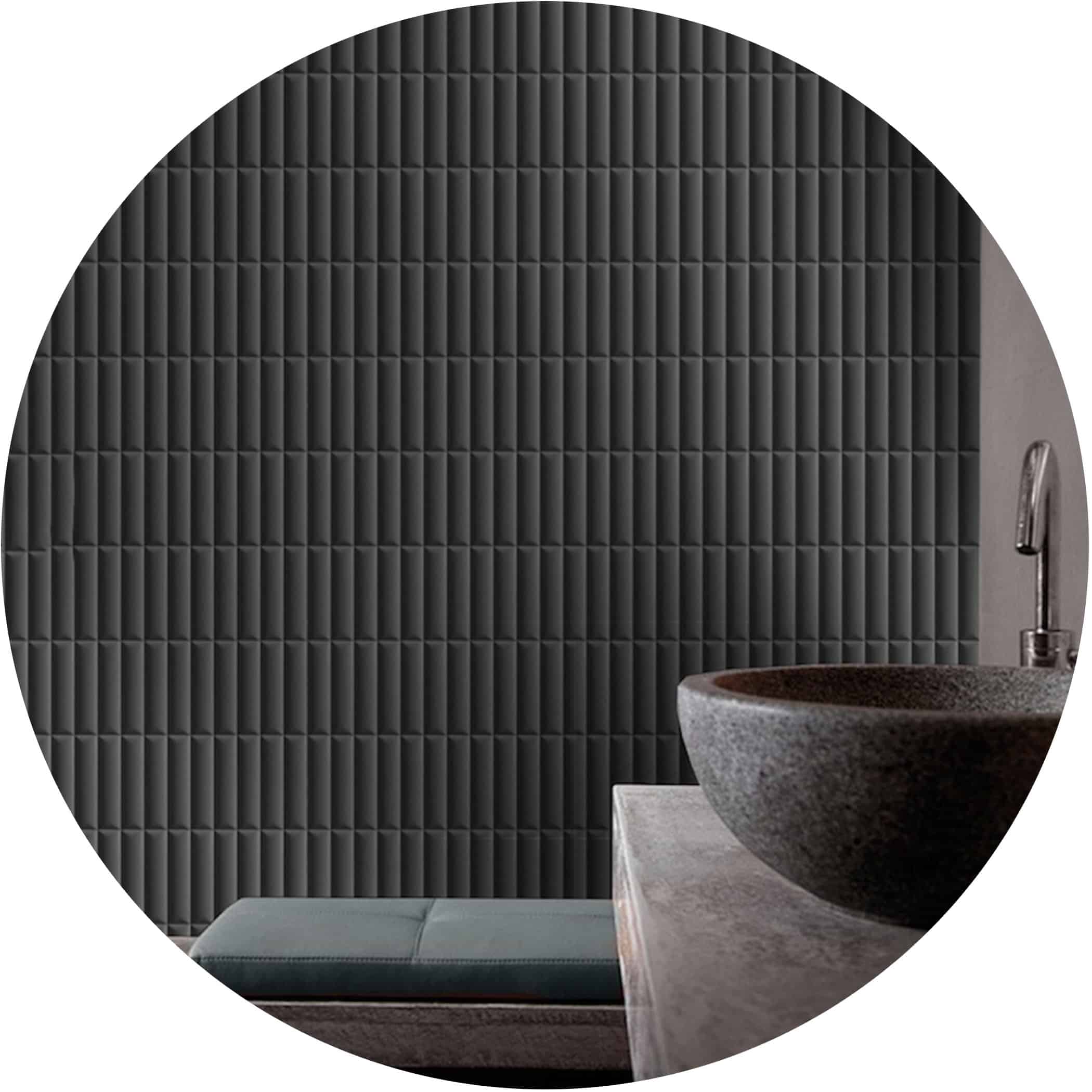 Convexo Carbone Satin Subway Tile - Product Image