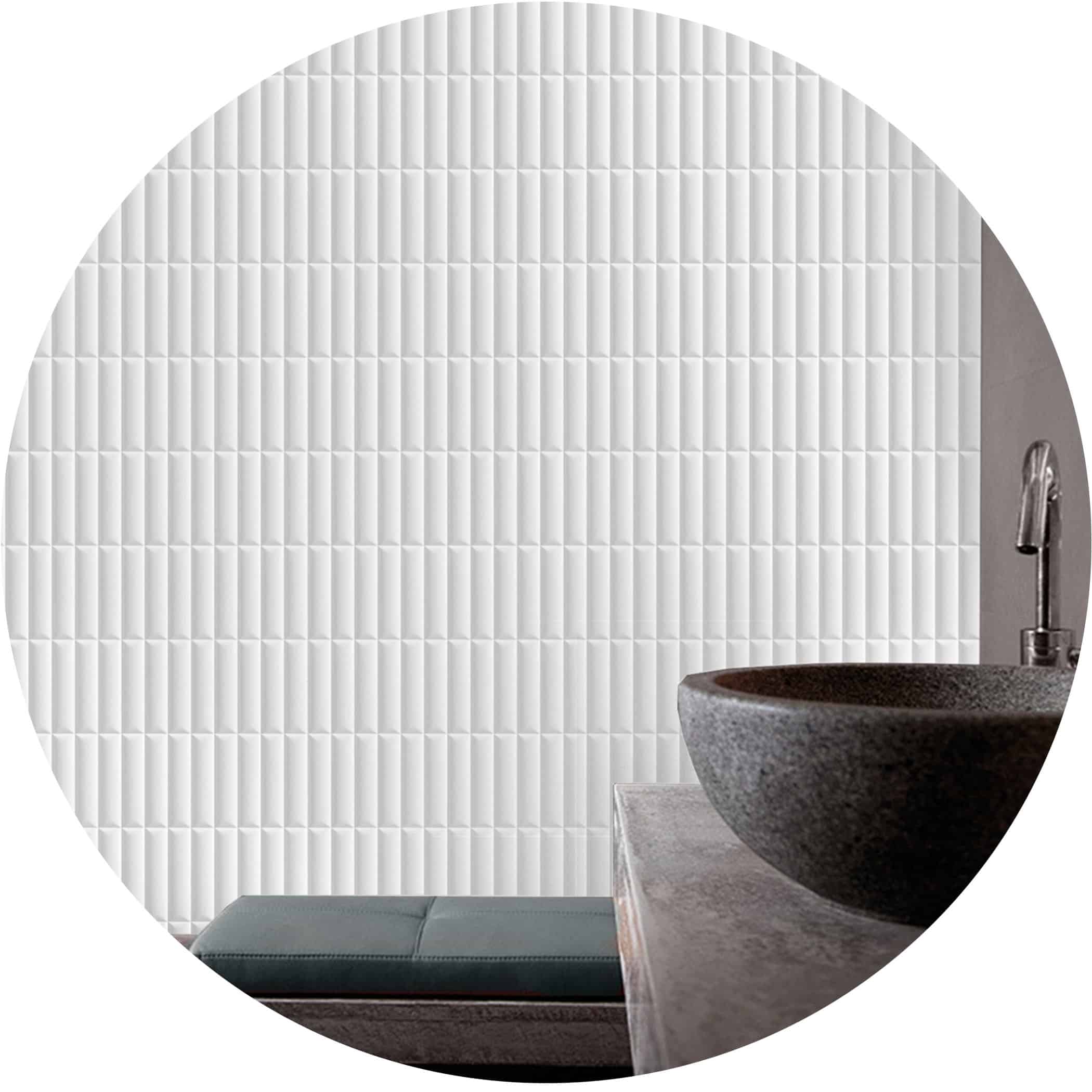 Convexo Bianco Satin Subway Tile - Product Image