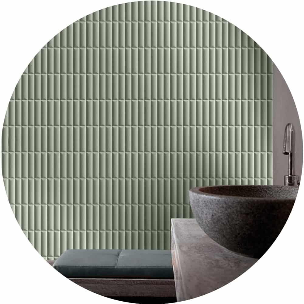 Convexo Verde Satin Subway Tile - Product Image