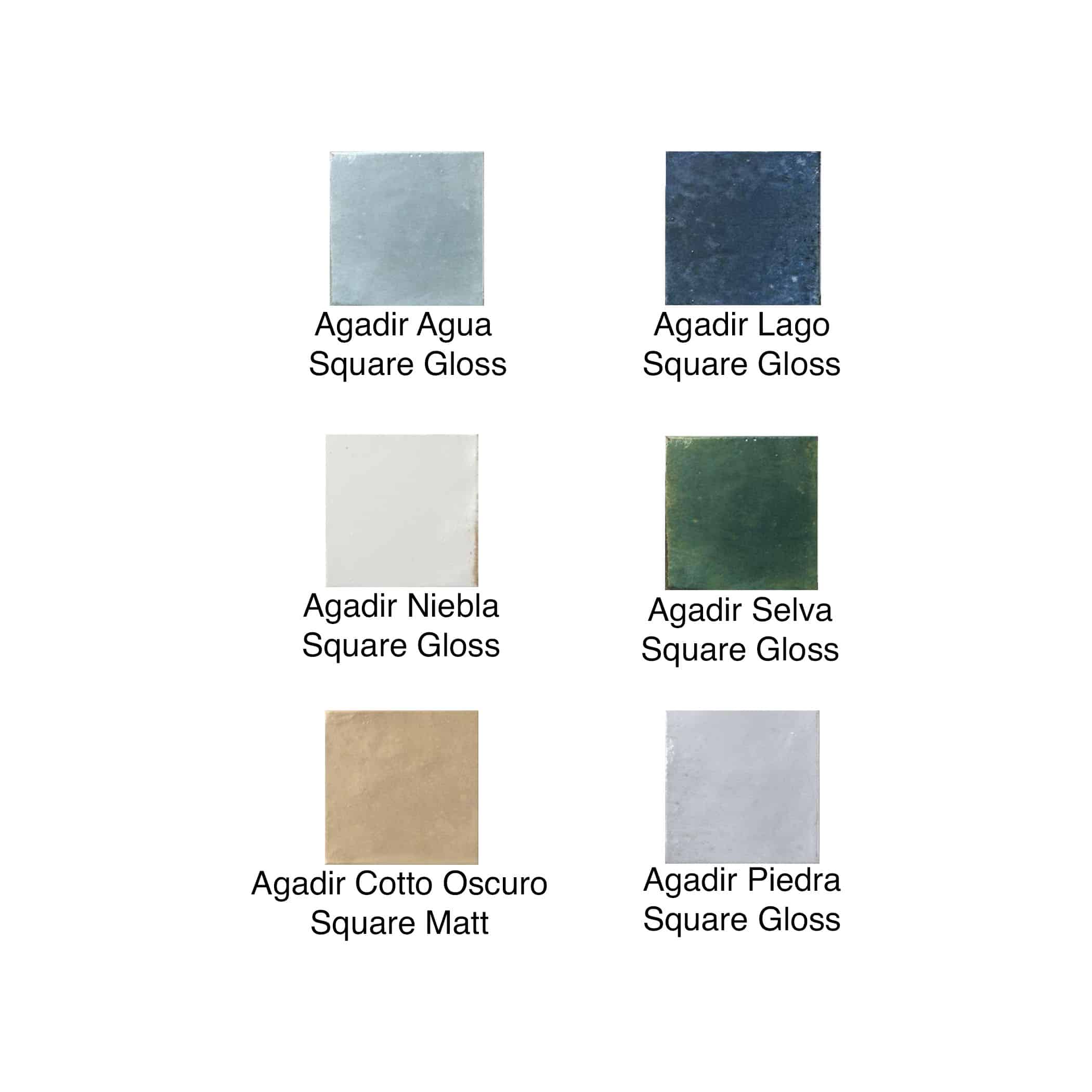 Agadir Square Tile - Colour Selections