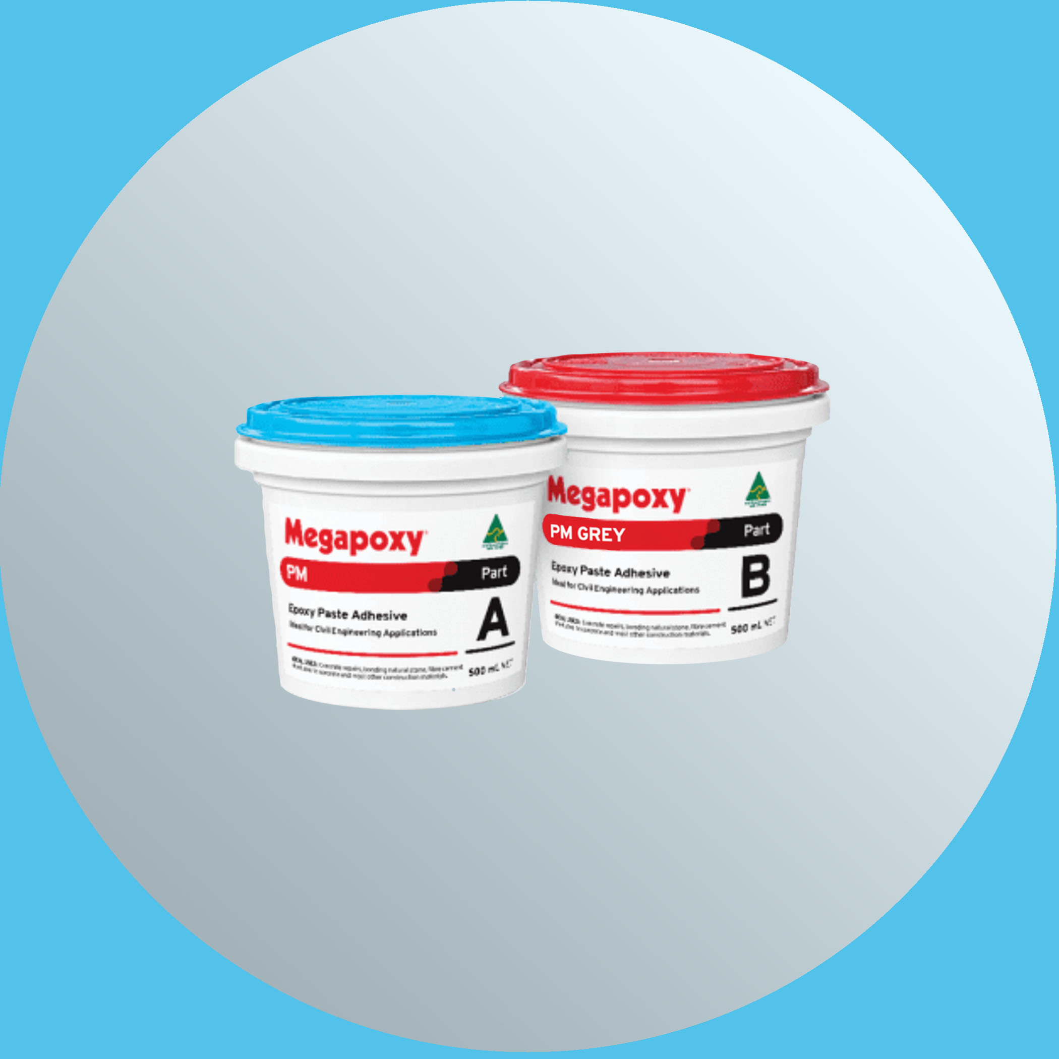 Megapoxy PM Epoxy Paste Adhesive - Grey 1 Litre Kit Variation Image