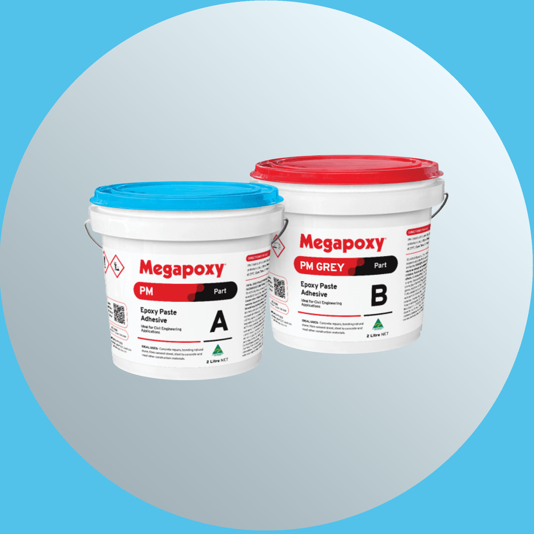 Megapoxy PM Epoxy Paste Adhesive - Grey 4 Litre Kit Variation Image