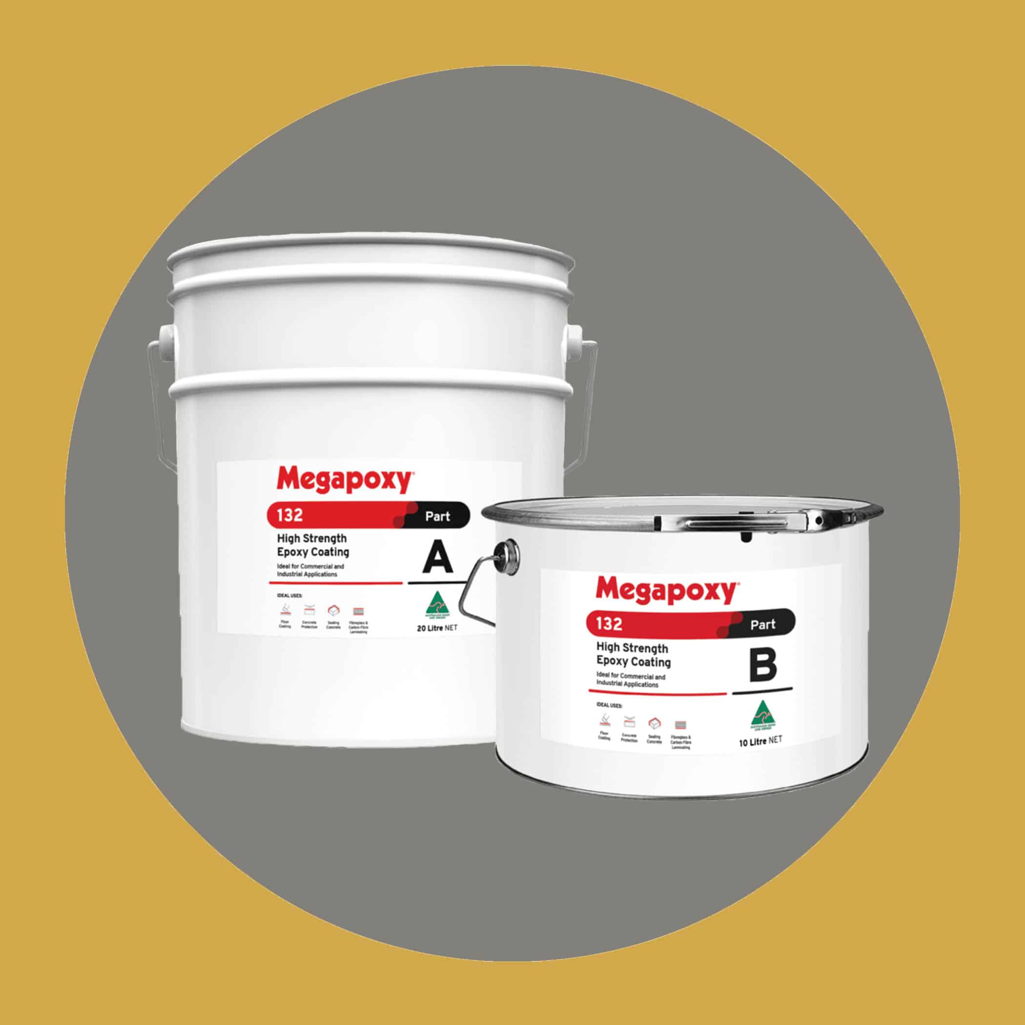 Megapoxy 132 High Strength Epoxy Coating - Grey (N35) 30 Litre Kit Variation Image