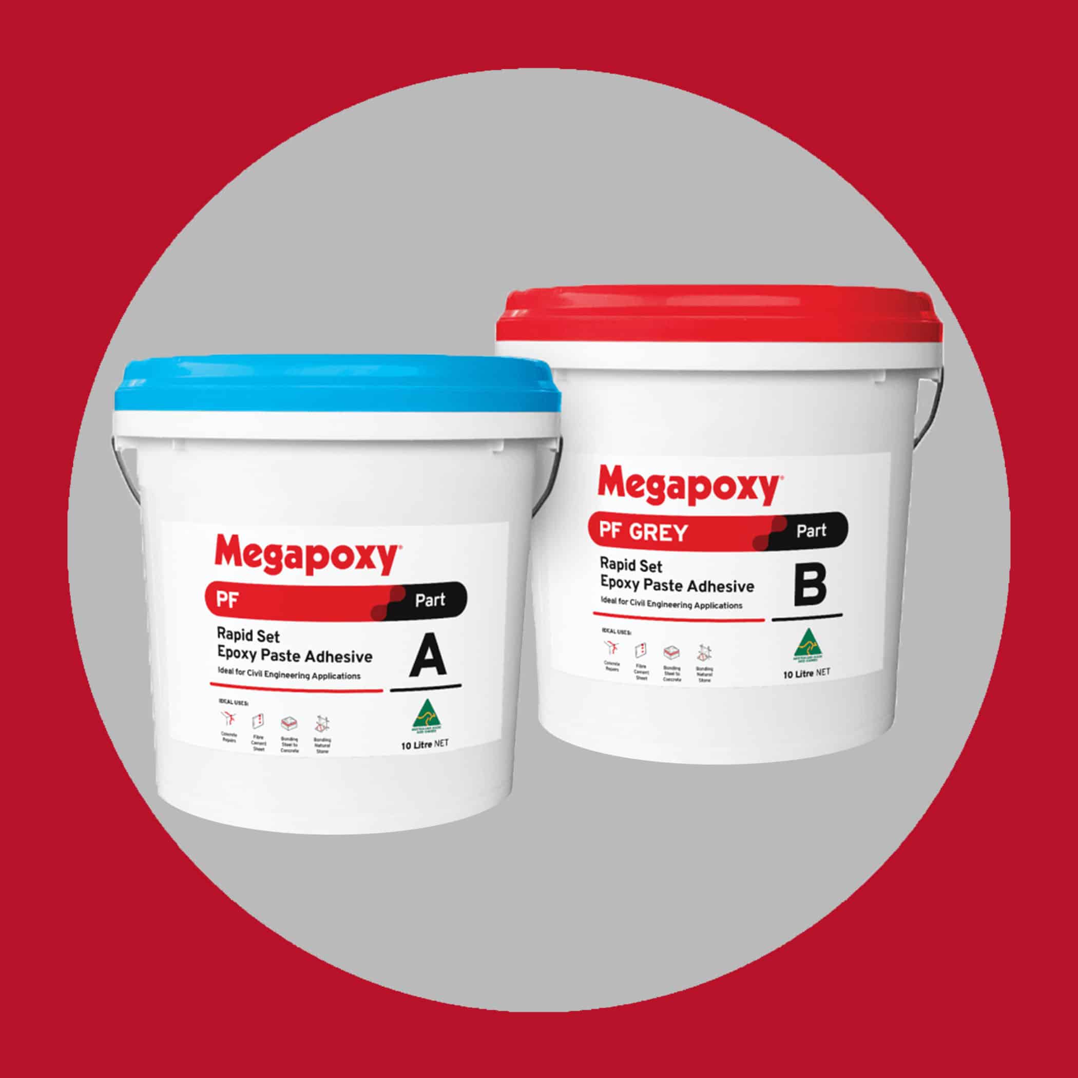 Megapoxy PF Rapid Set Epoxy Paste Adhesive - Grey 20 Litre Variation Image