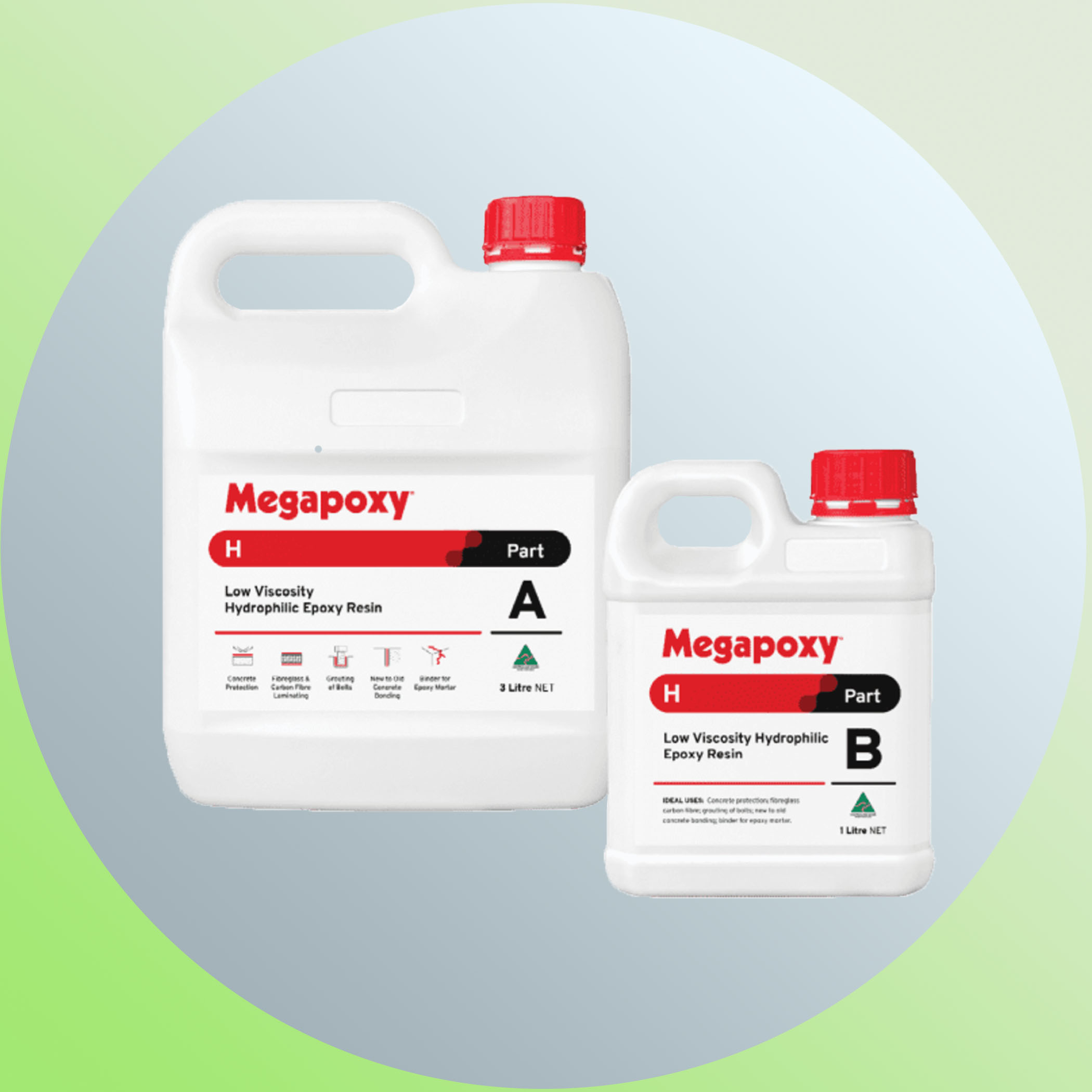 Megapoxy H Low Viscosity Hydrophilic Epoxy Resin - Grey 4 Litre Kit Variation Image