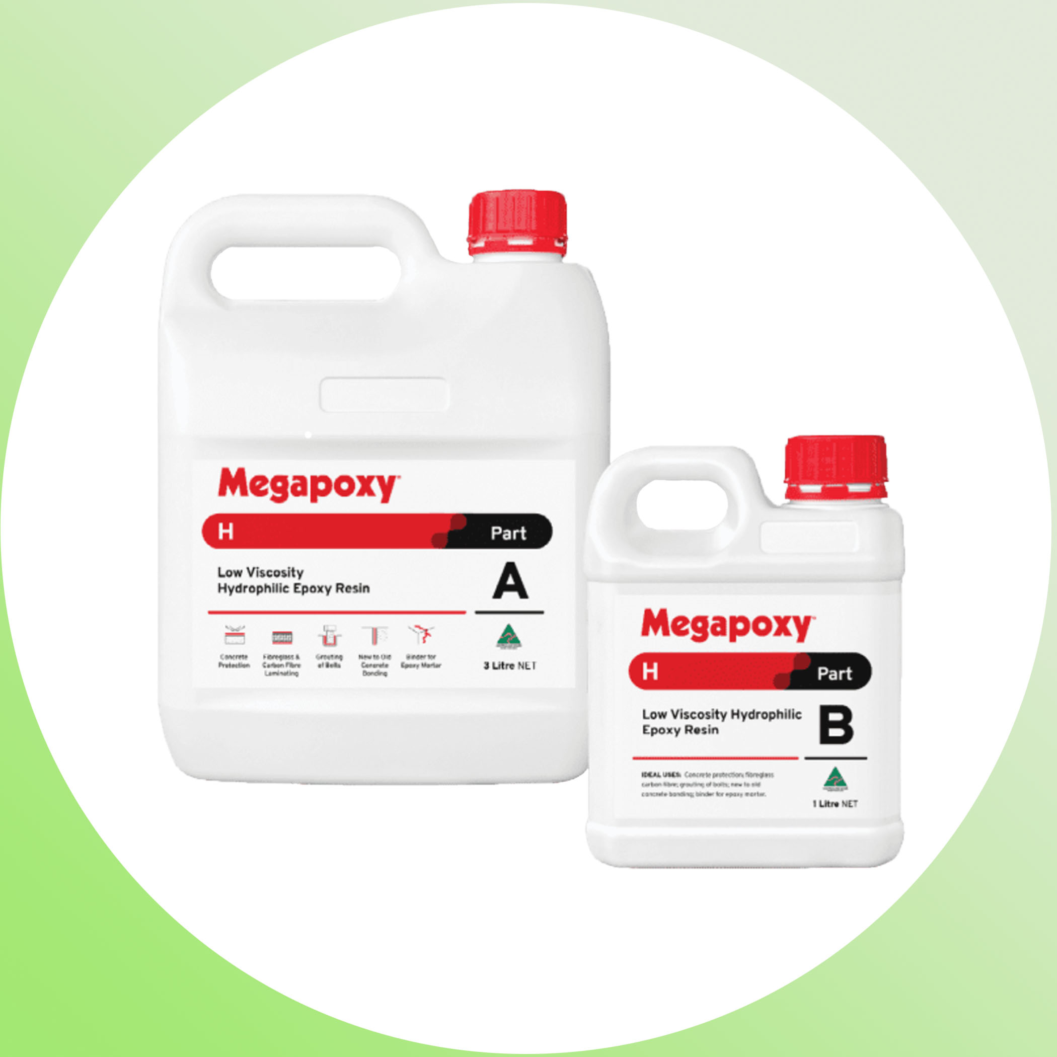 Megapoxy H Low Viscosity Hydrophilic Epoxy Resin - White 4 Litre Kit Variation Image