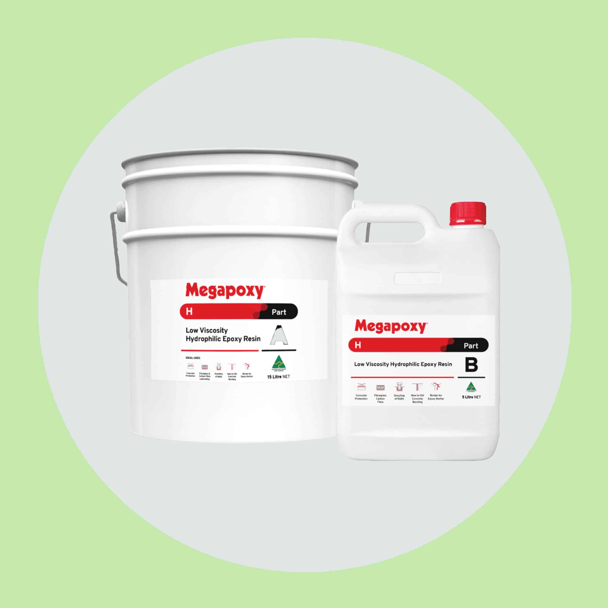 Megapoxy H Low Viscosity Hydrophilic Epoxy Resin - 20 Litre Kit Variation Image