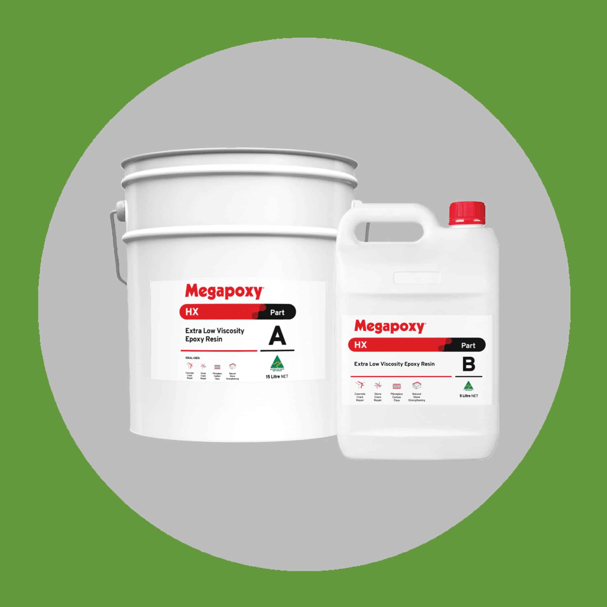 Megapoxy HX Extra Low Viscosity Epoxy Resin - 20 Litre Kit Grey Variation Image