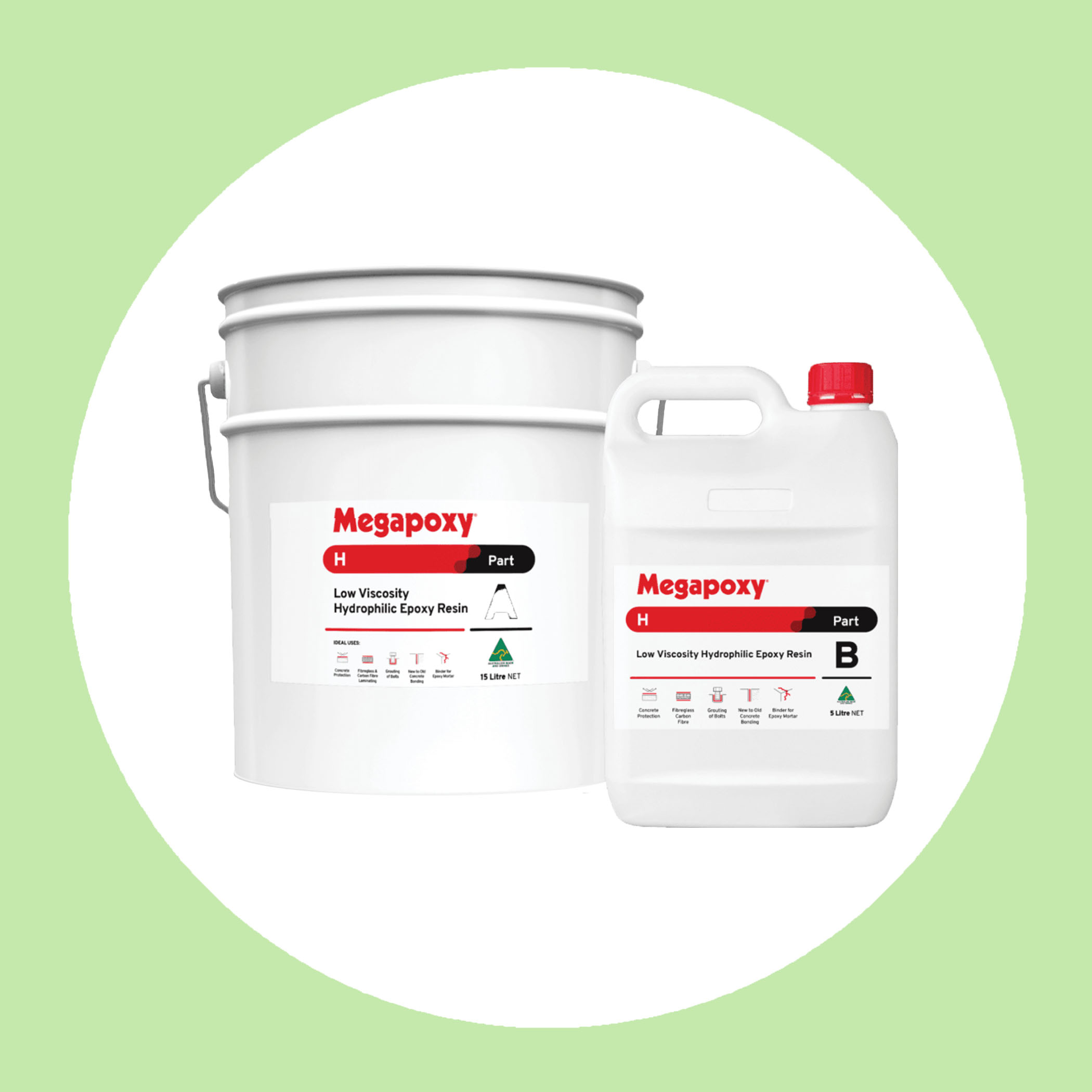 Megapoxy H Low Viscosity Hydrophilic Epoxy Resin - White 20 Litre Kit Variation Image