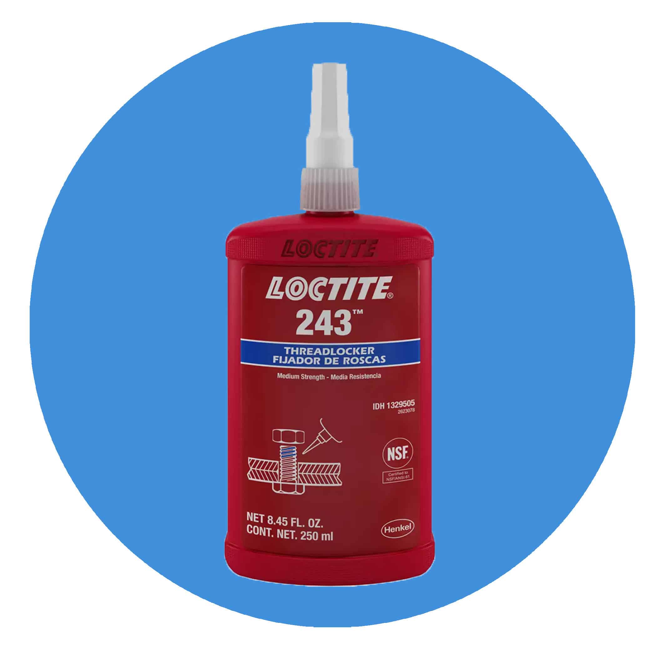 Loctite 243 Medium Strength Threadlocker - 250ml Variation Image