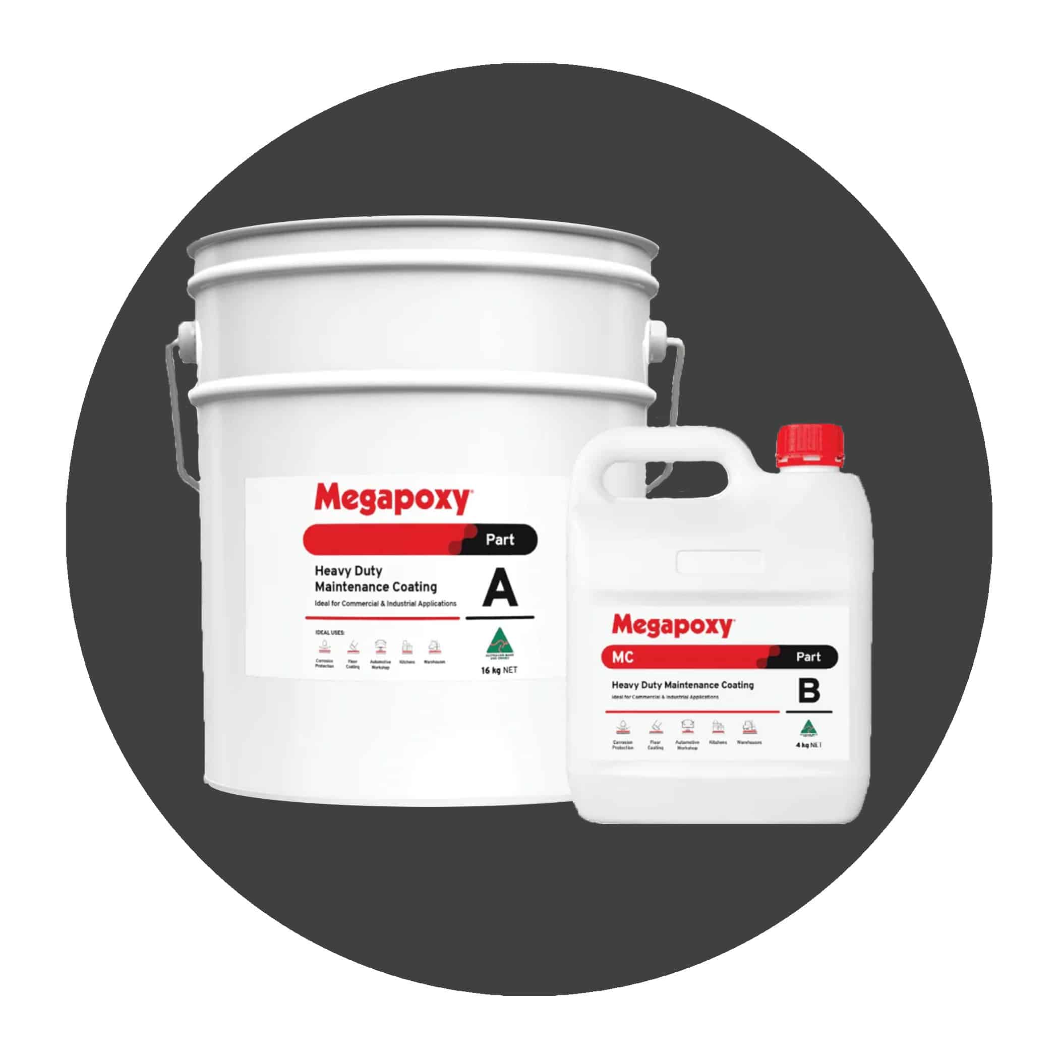 Megapoxy MC Heavy Duty Maintenance Coating -20 Litre Kit - Charcoal Variation Image
