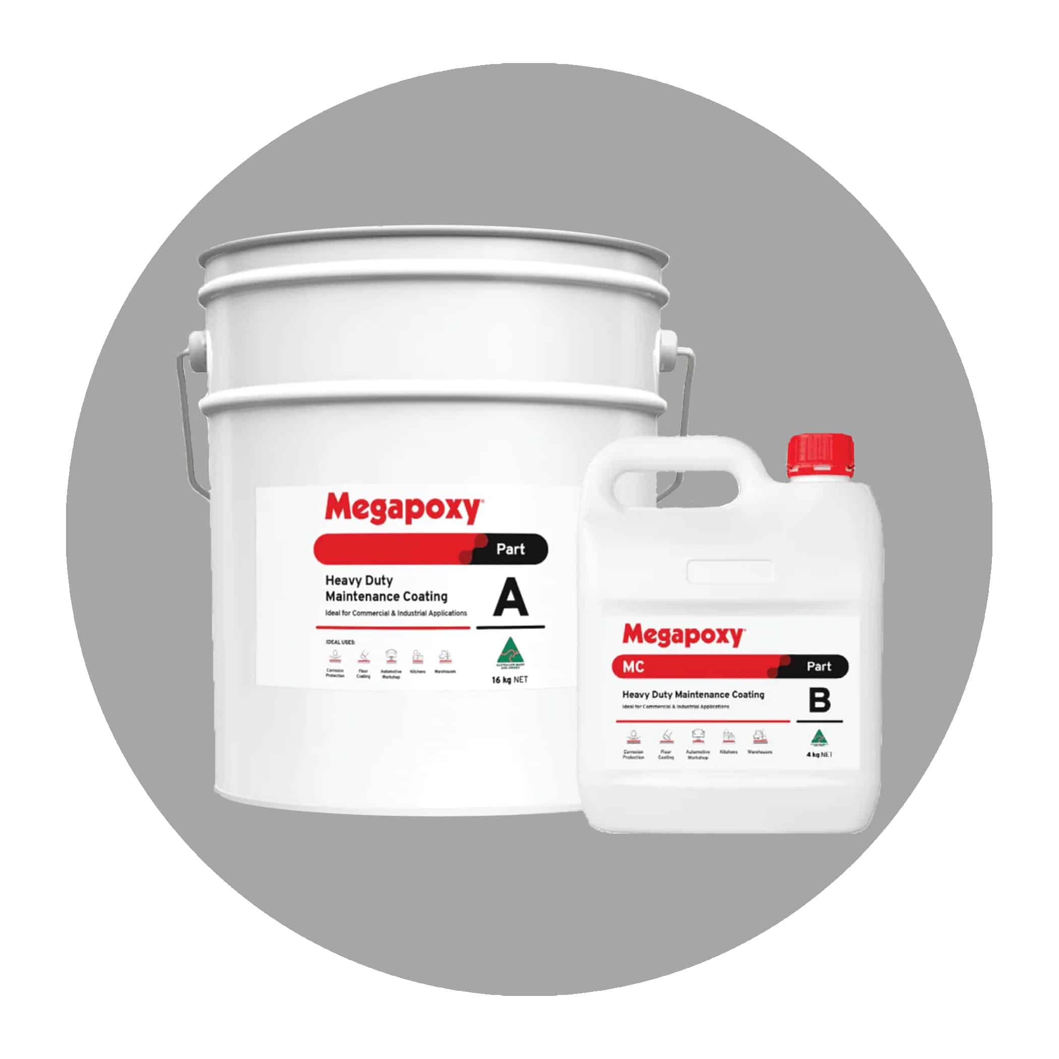 Megapoxy MC Heavy Duty Maintenance Coating - 20 Litre Kit - Mid Grey Variation Image