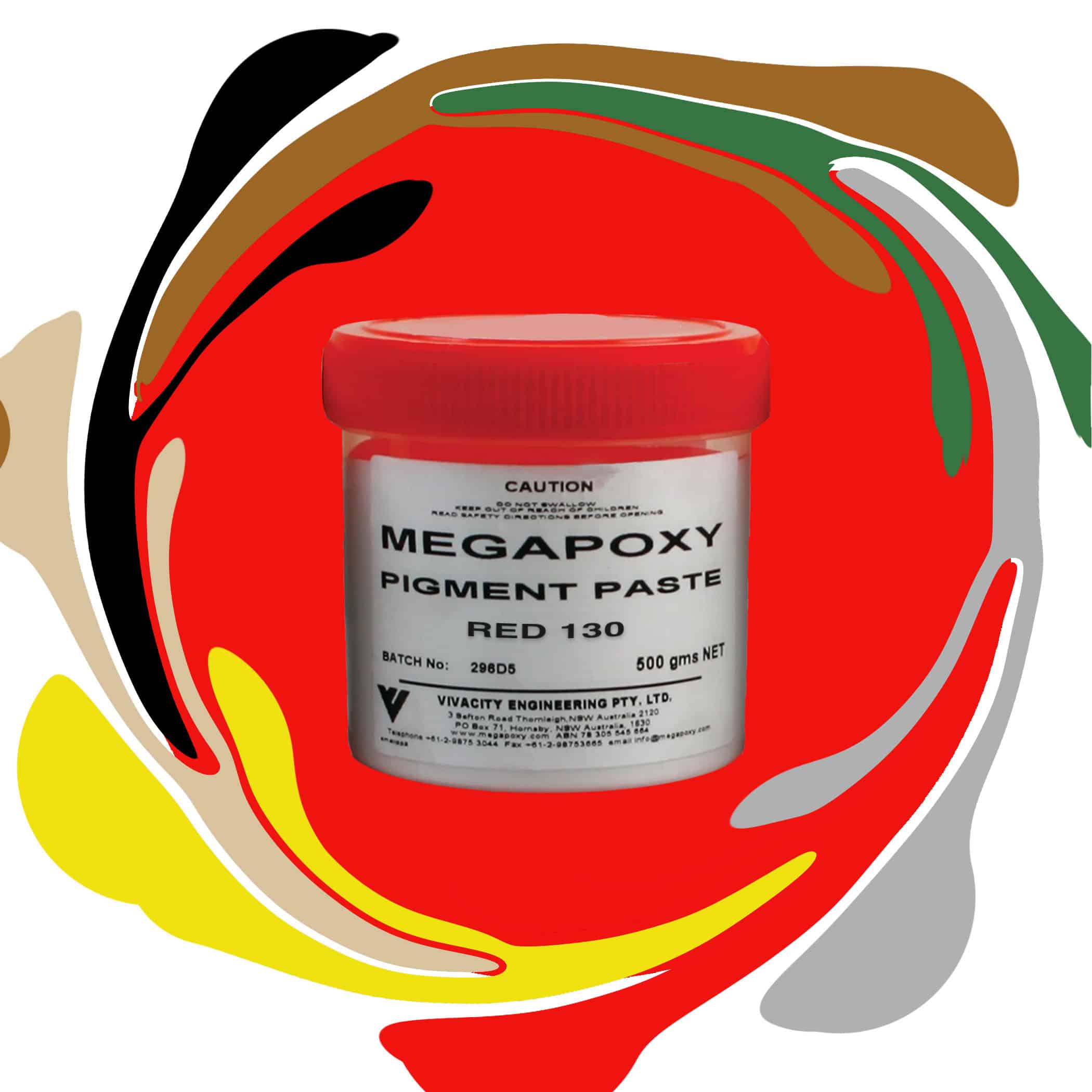 Megapoxy Pigment Paste - 500g Red 130 Variation
