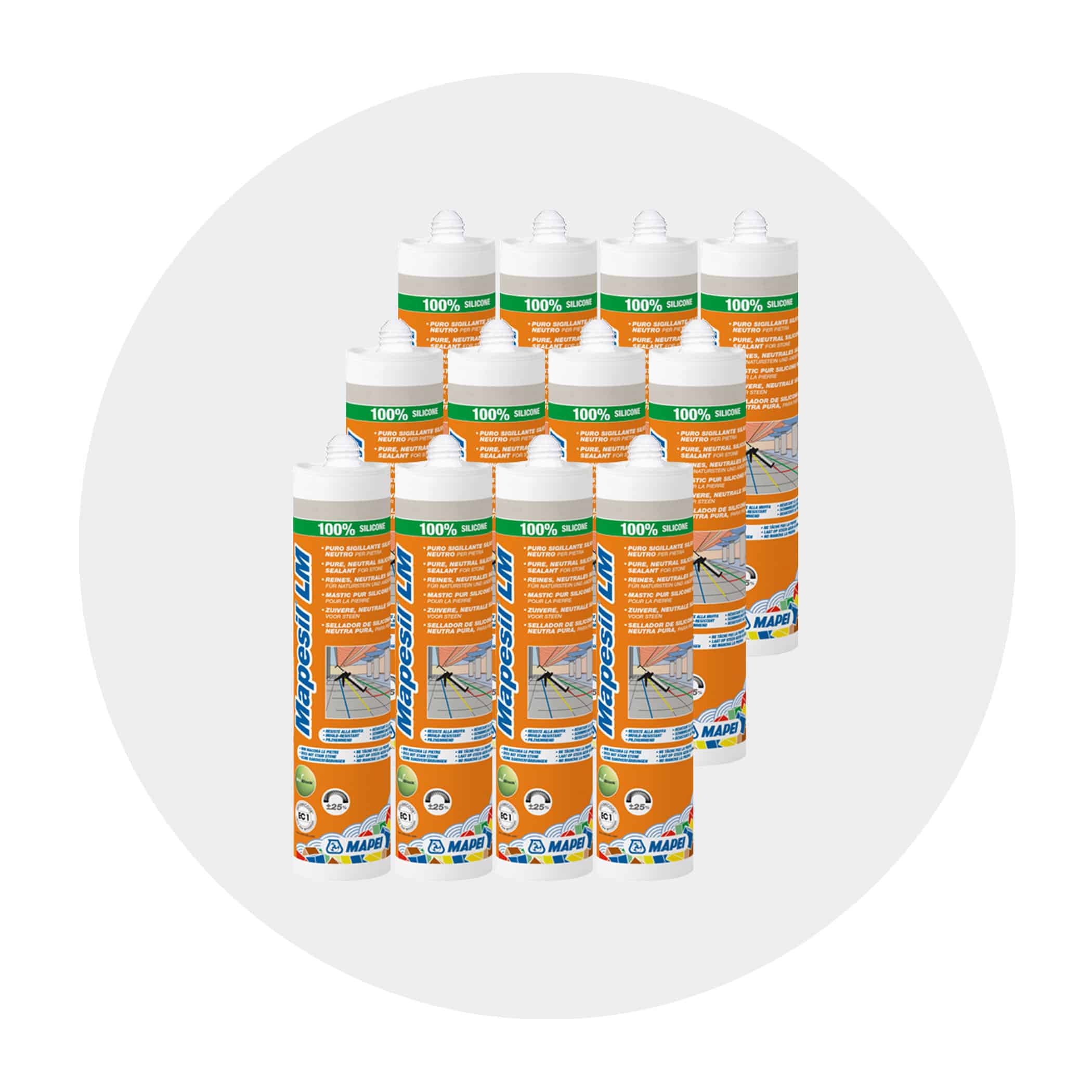 Mapei Mapesil LM Natural Stone Silicone - 111 Silver Grey Boxed Items Variation Image