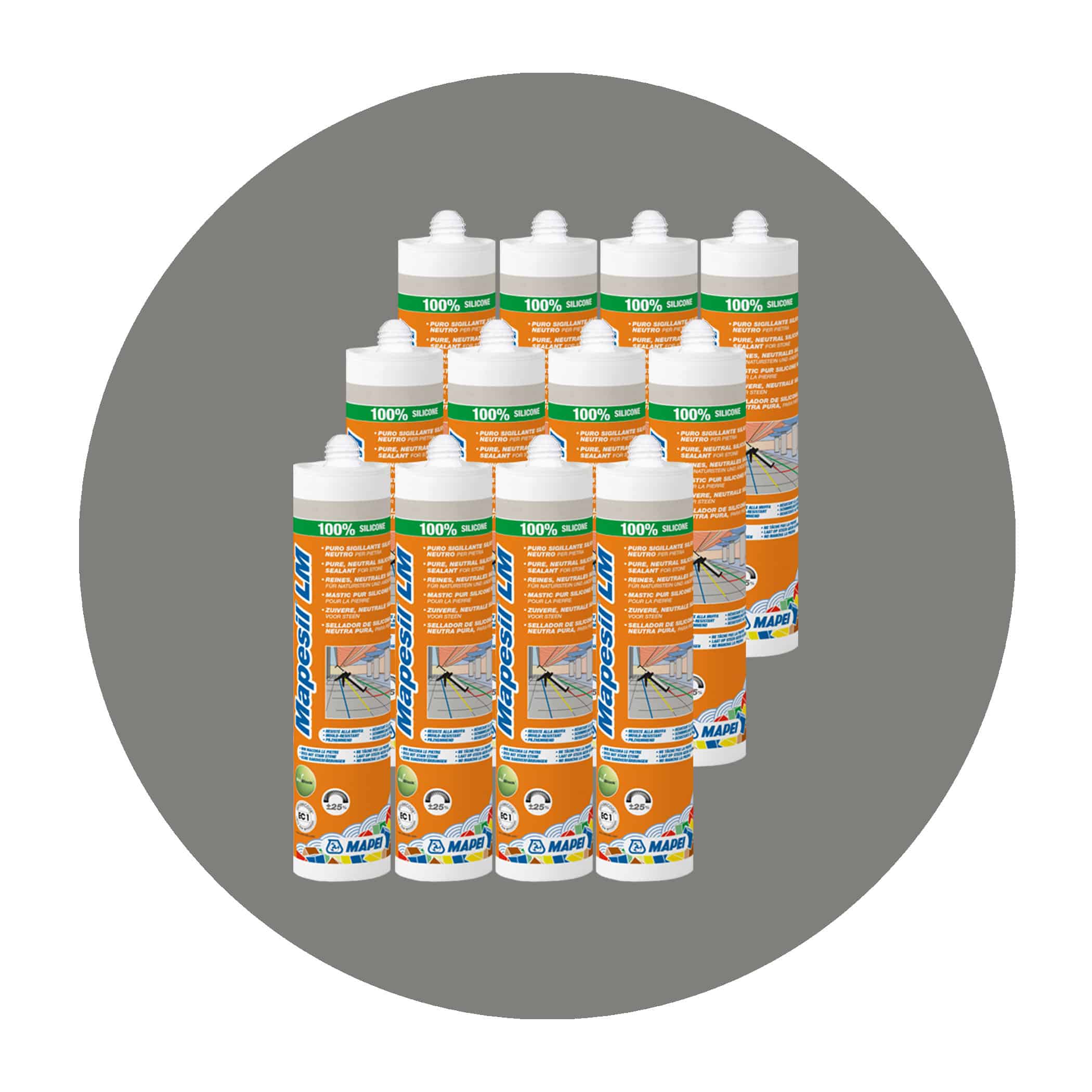 Mapei Mapesil LM Natural Stone Silicone - 113 Cement Grey Boxed Items Variation Image