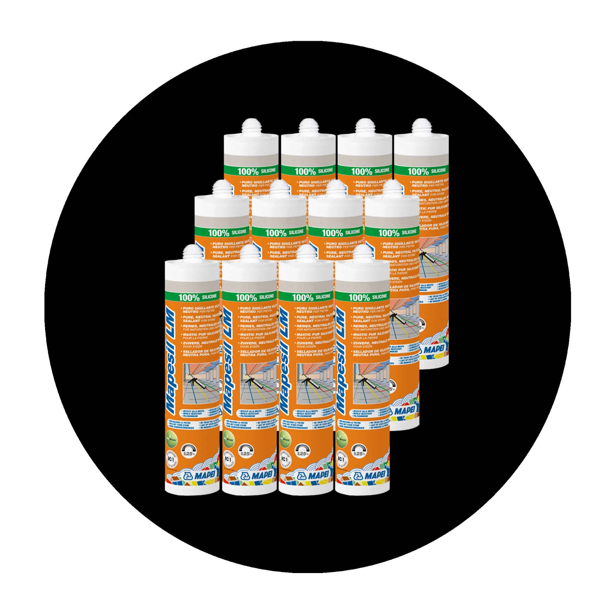 Mapei Mapesil LM Natural Stone Silicone - 120 Black Boxed Items Variation Image