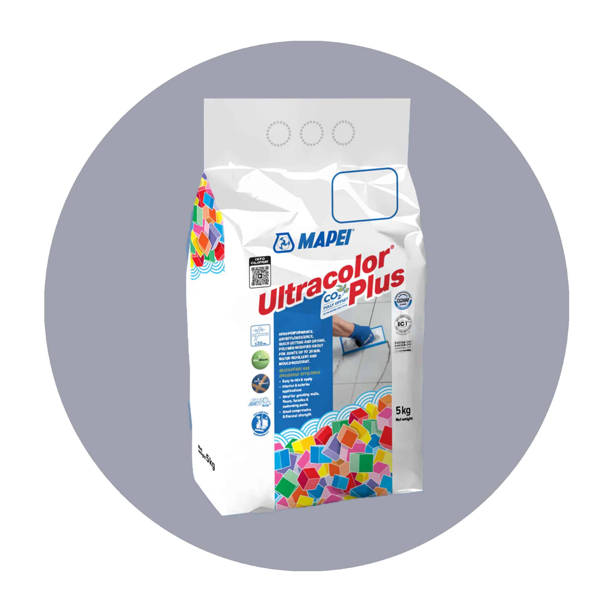 Mapei Ultracolor Plus High Performance Grout - 127 Arctic Grey Variation Image