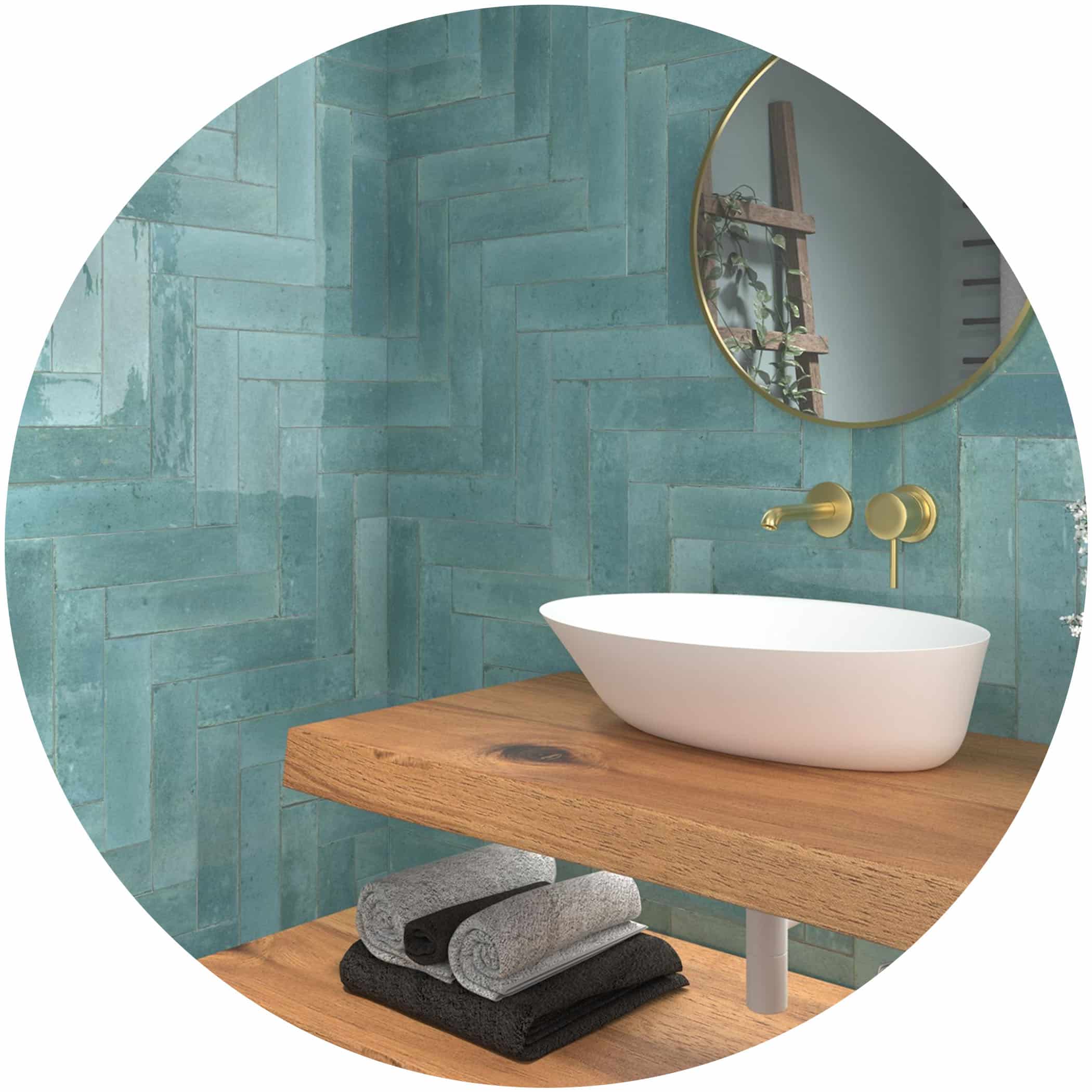 Agadir Turquesa Gloss Subway Tile - Product Image