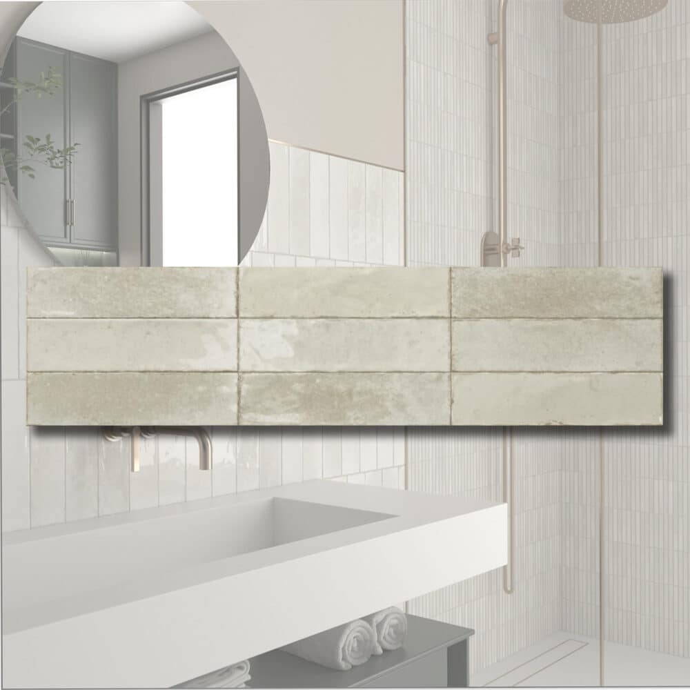 Agadir Ivory Gloss Subway Tile - Gallery Image