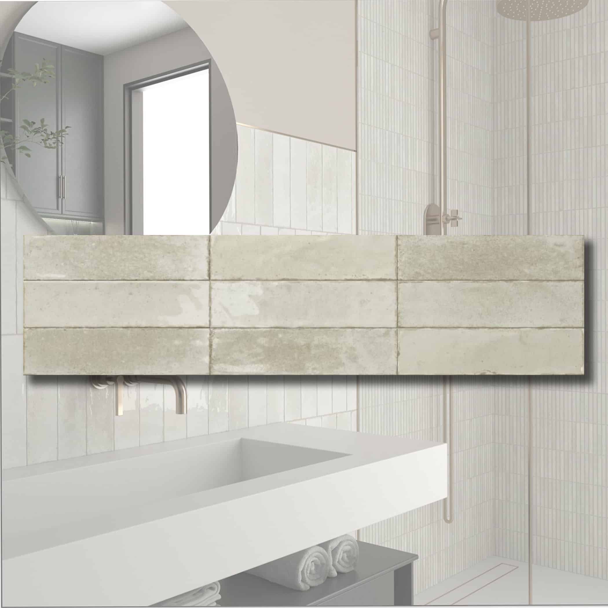 Agadir Ivory Gloss Subway Tile - Gallery Image