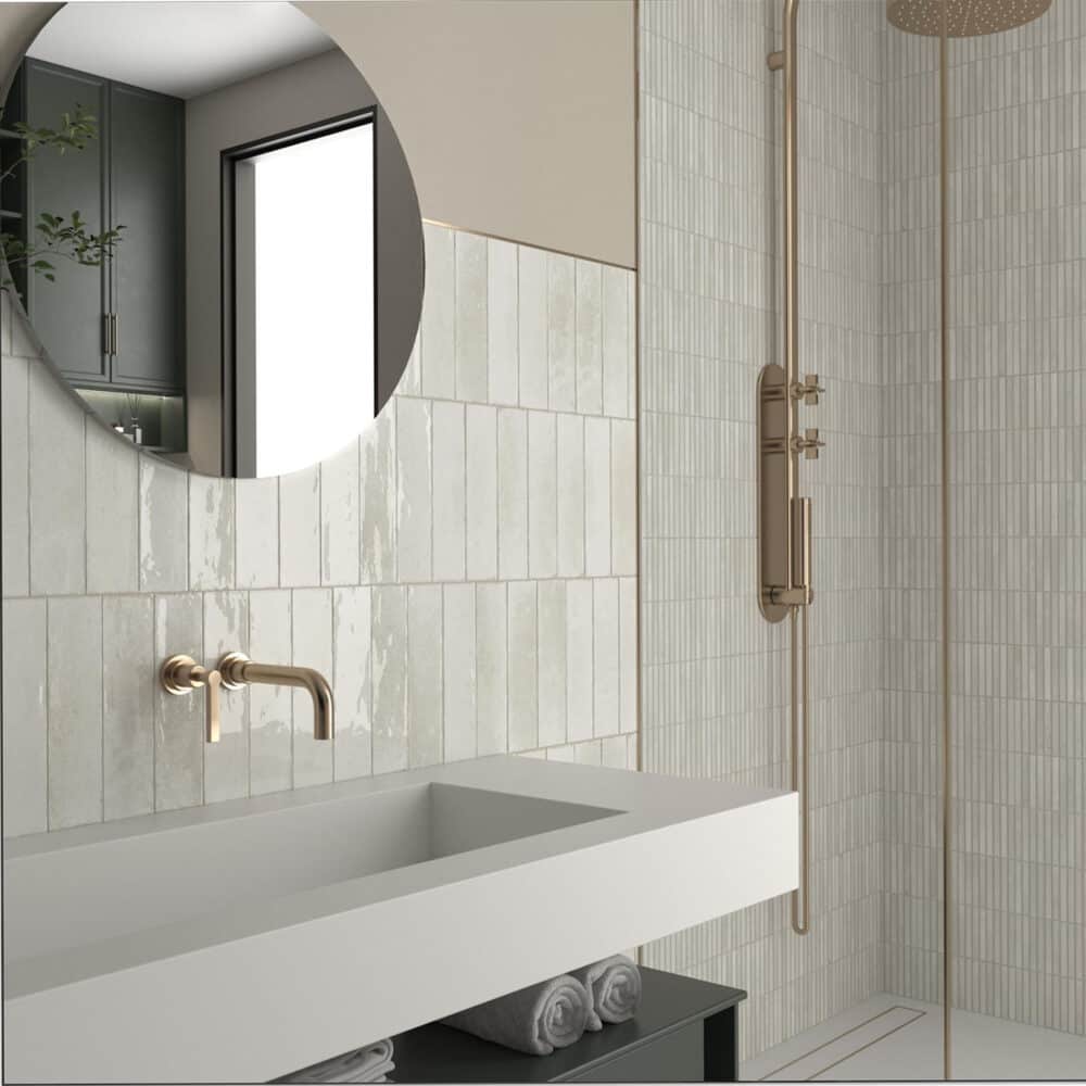 Agadir Ivory Gloss Subway Tile - Gallery Image