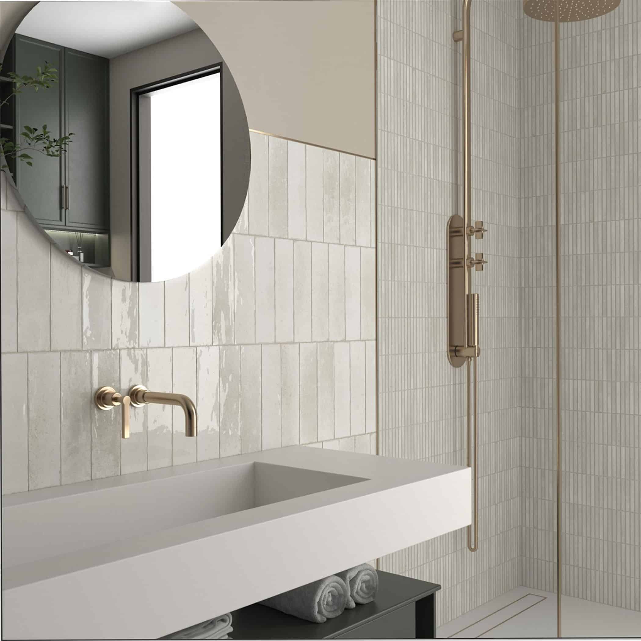 Agadir Ivory Gloss Subway Tile - Gallery Image