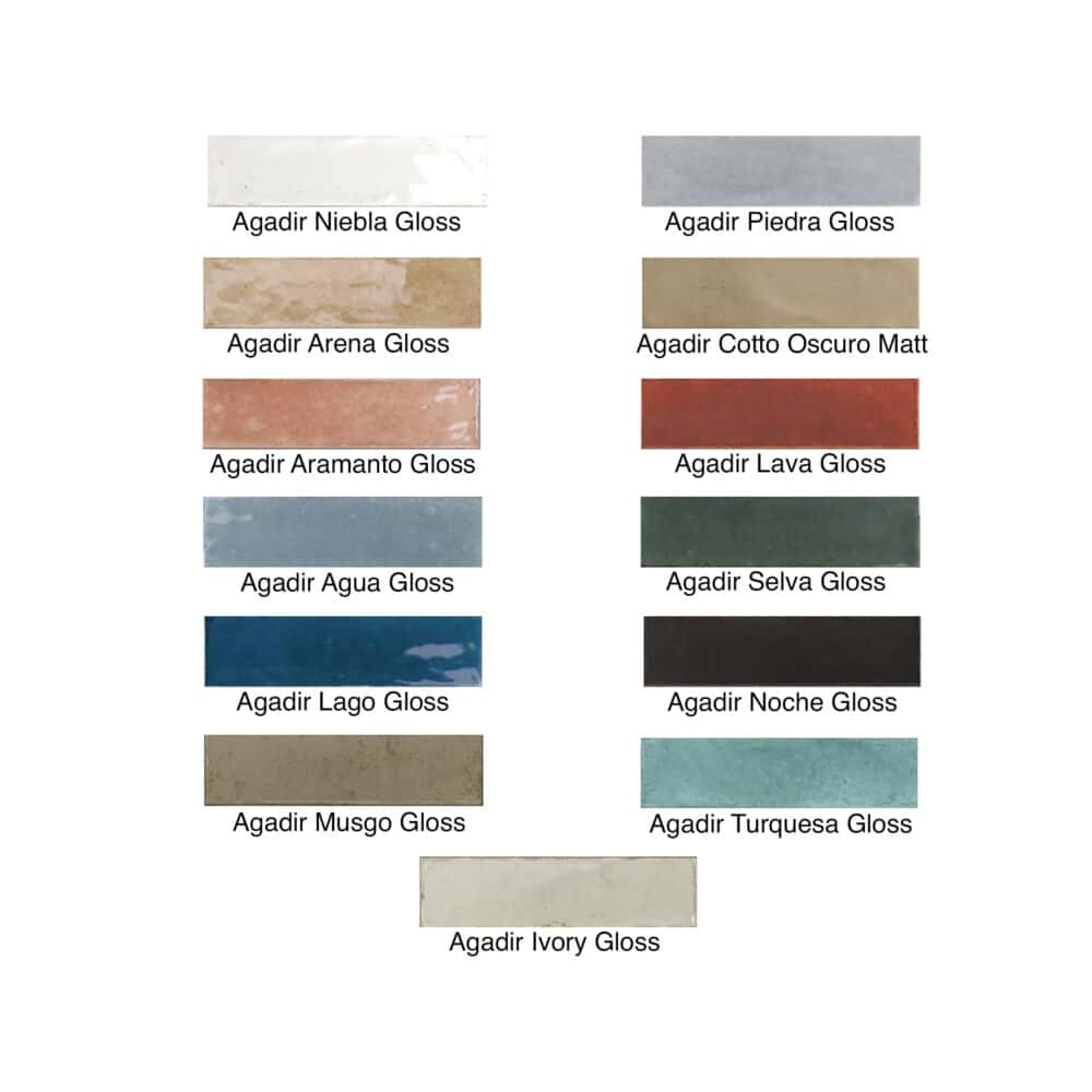 Agadir Subway Tile - Colour Selections