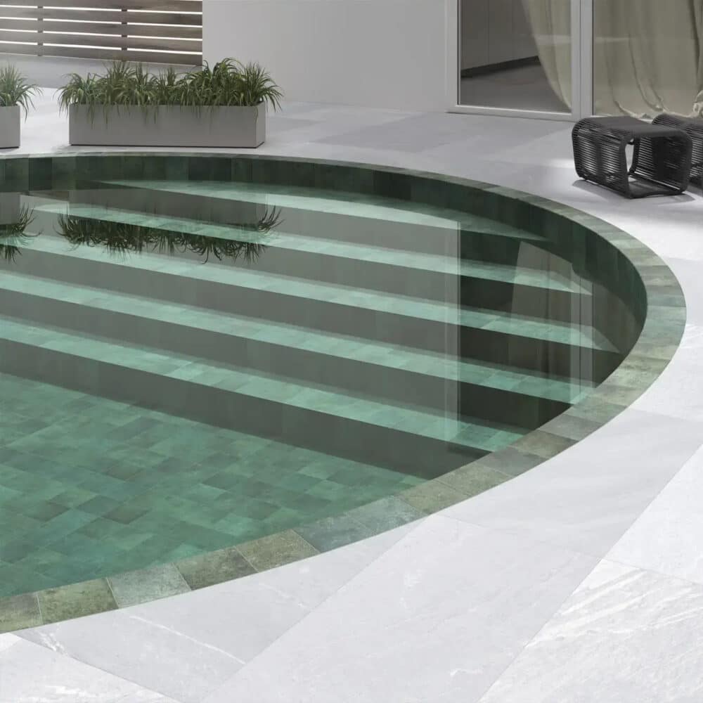 Tahiti Emerald Anti-Slip Square Tile - Gallery Image