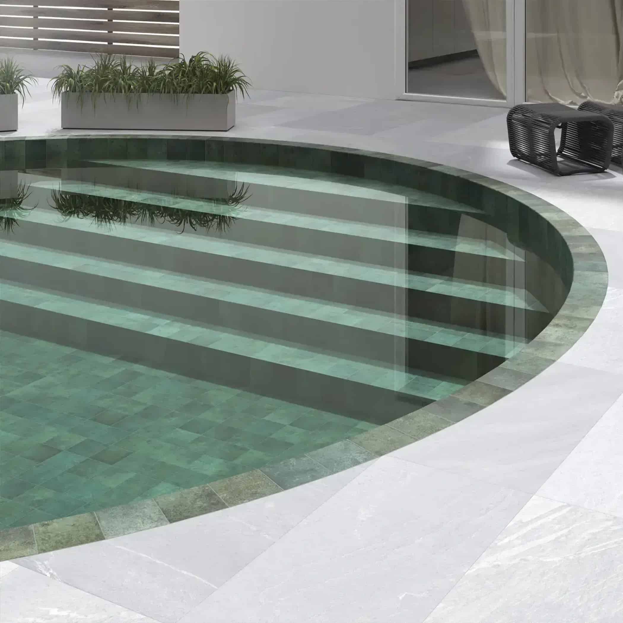 Tahiti Emerald Anti-Slip Square Tile - Gallery Image