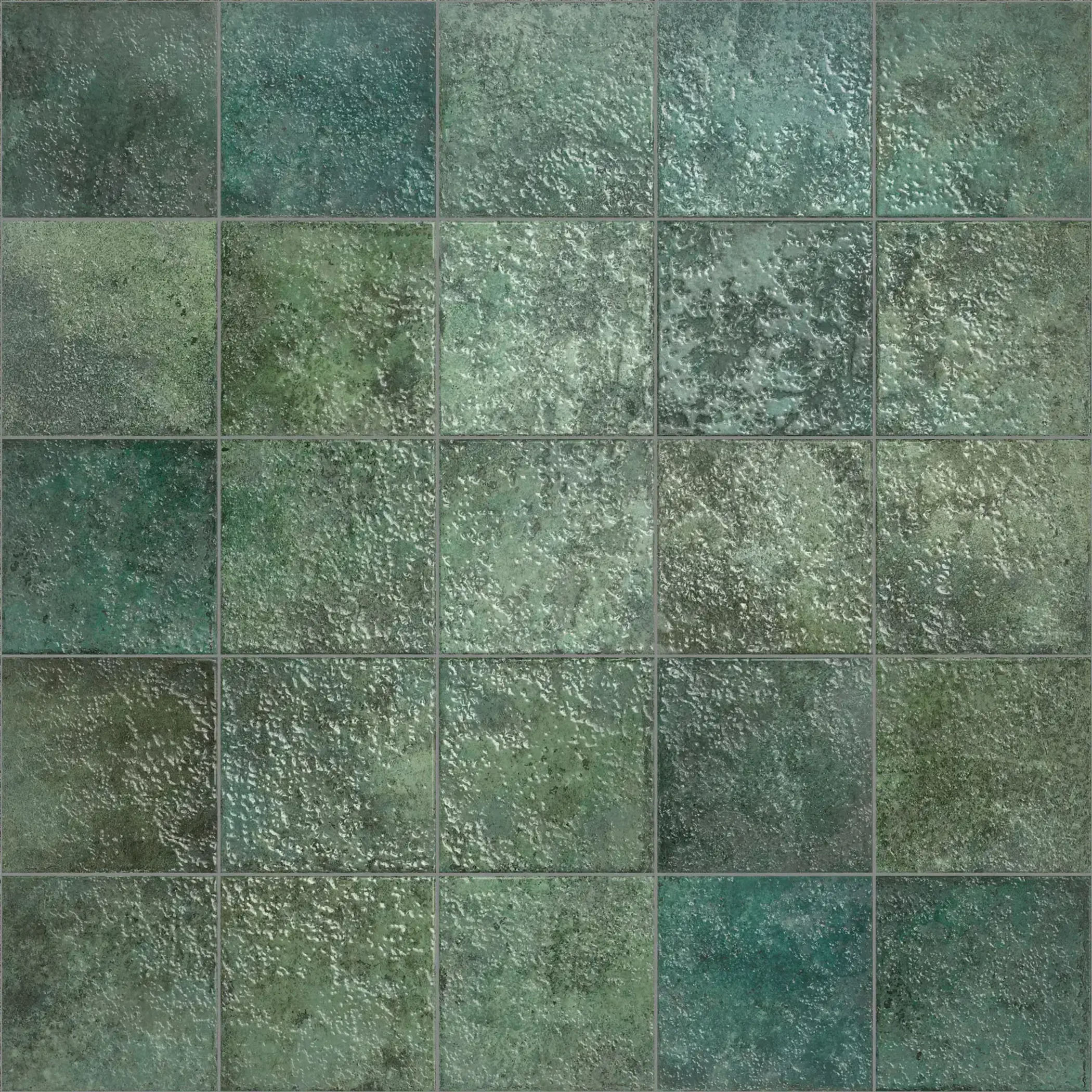 Tahiti Emerald Gloss Square Tile - Gallery Image